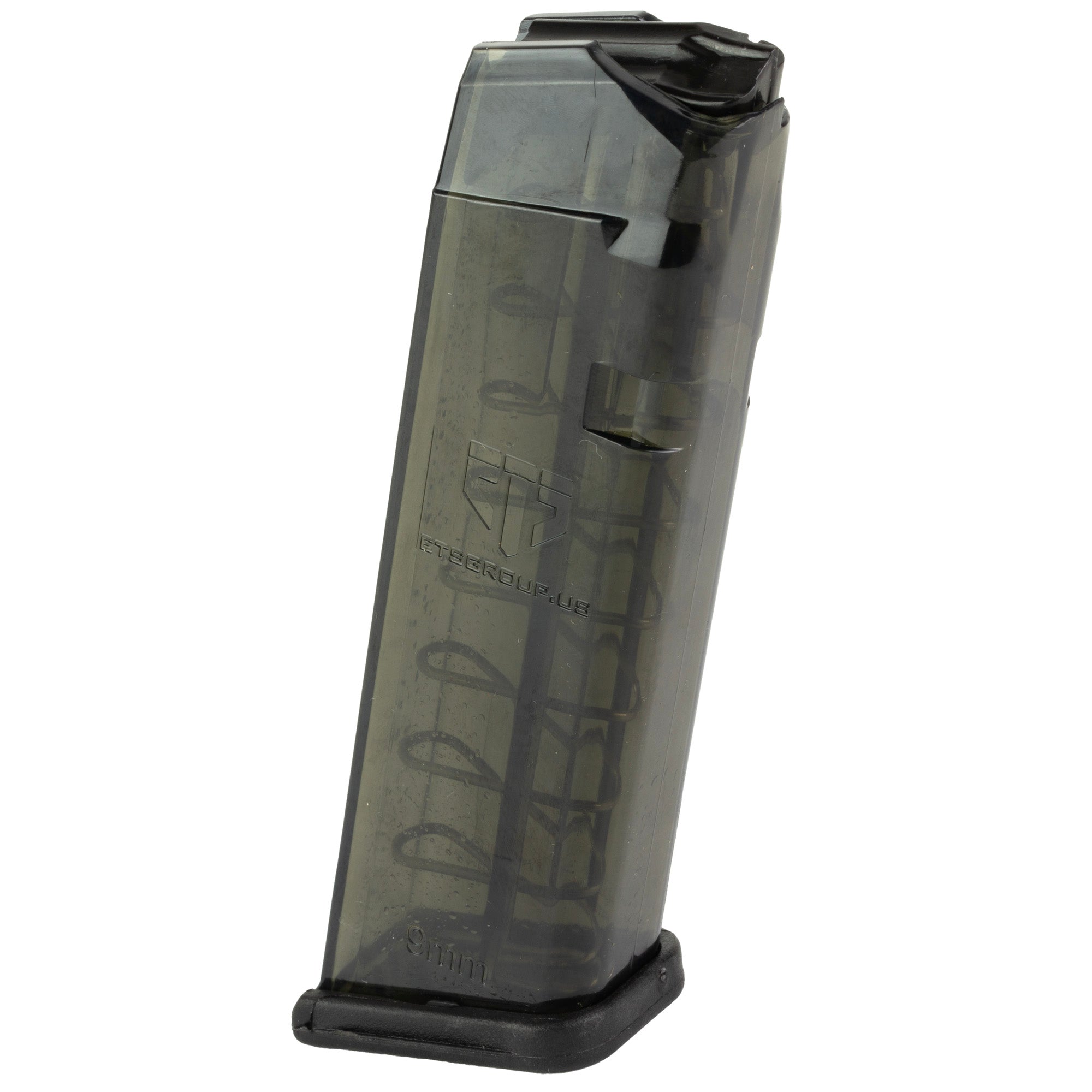 Elite Tactical Systems Group ETS Mag for Glock 17/19 9mm, 10-Round Capacity, Carbon Smoke