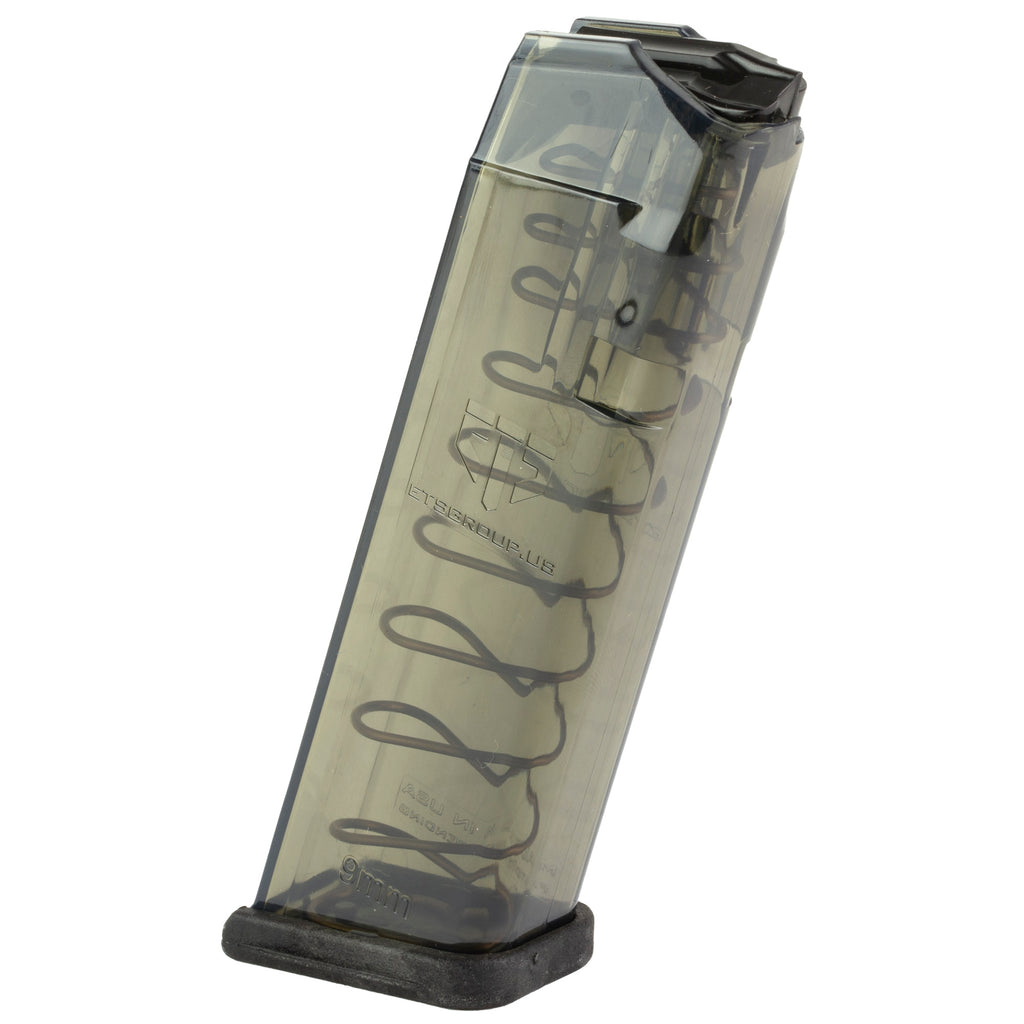 Elite Tactical Systems Group SMK-GLK-17 9mm Magazine for Glock 17/19 - Carbon Smoke, 17-Round Capacity