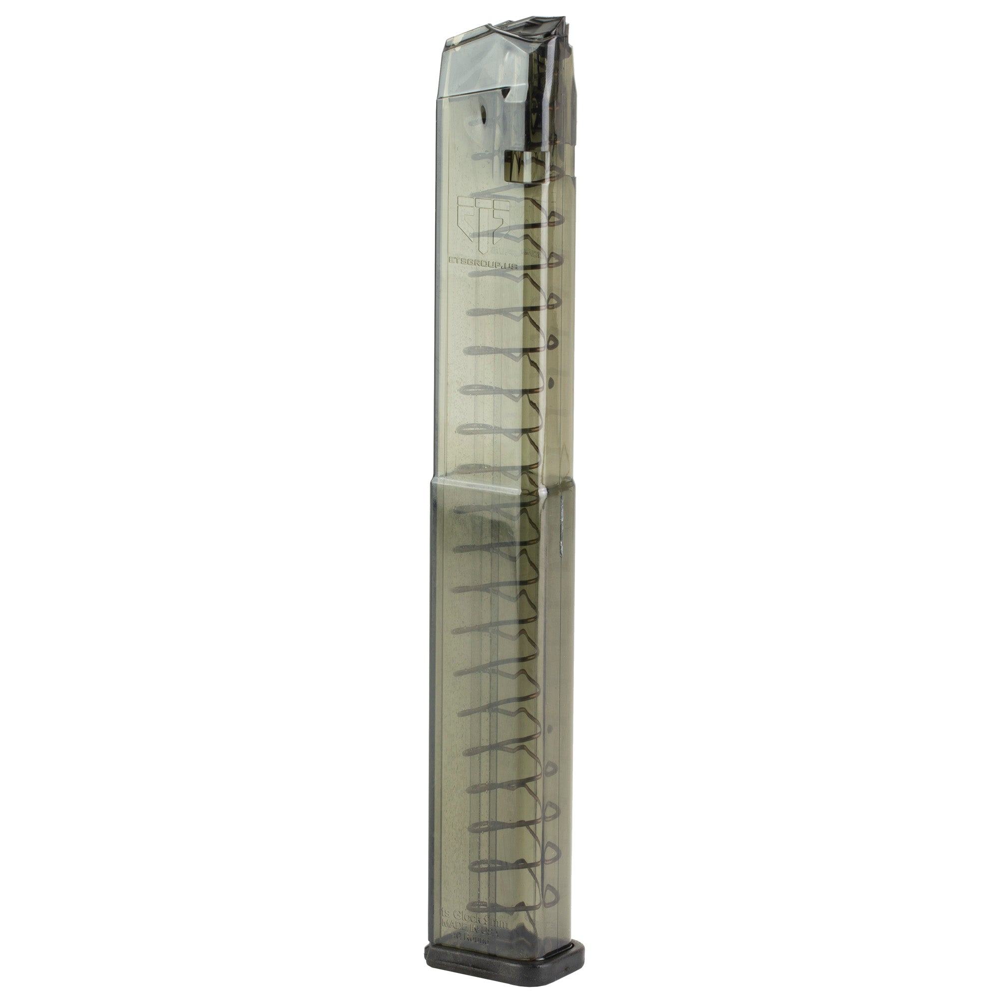 Elite Tactical Systems Group SMK-GLK-18-40 9mm Magazine for Glock 17/19, 40 Rounds, Carbon Smoke