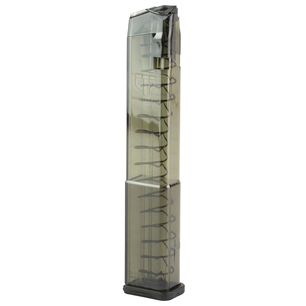 Elite Tactical Systems Group ETS Mag for Glock 17/19 9mm, 32 Round Capacity, Carbon Smoke