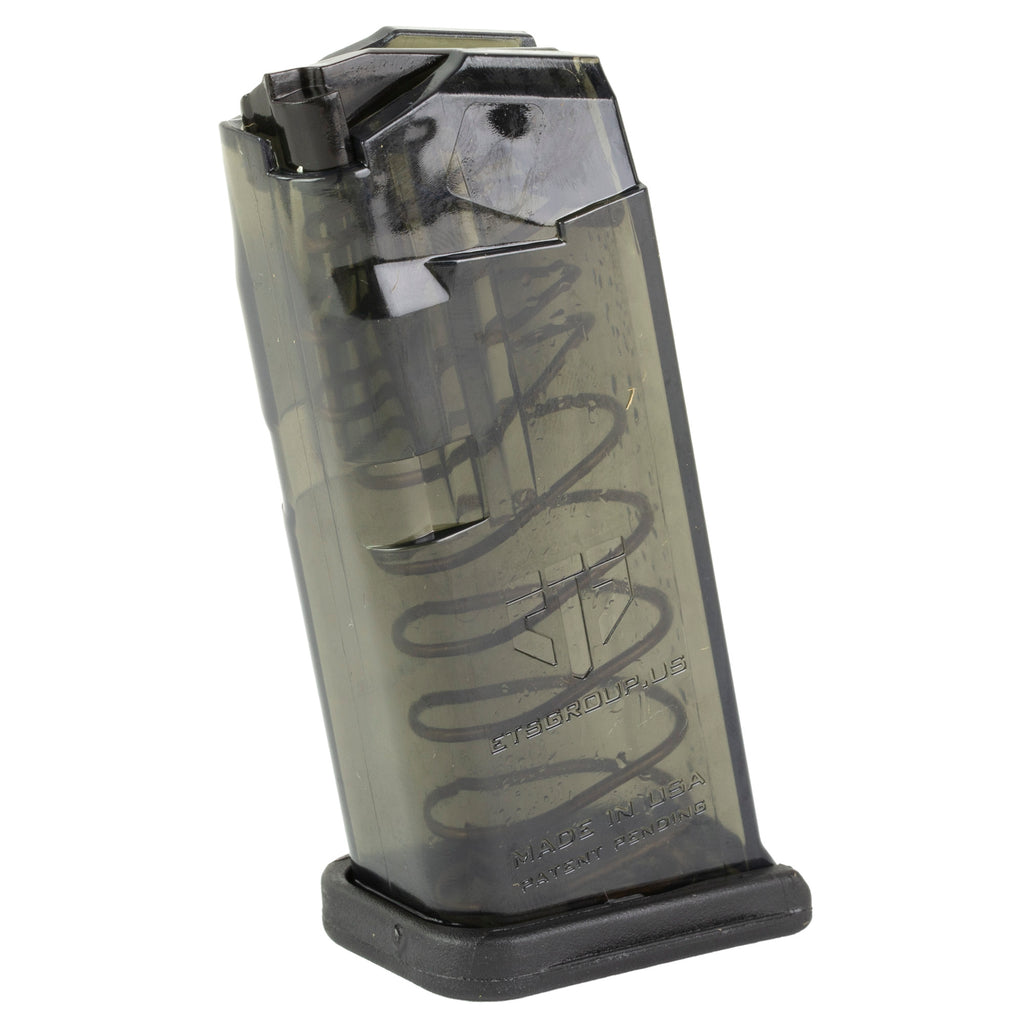 Elite Tactical Systems Group ETS Mag for Glock 26 9mm, 10 Round Capacity, Carbon Smoke