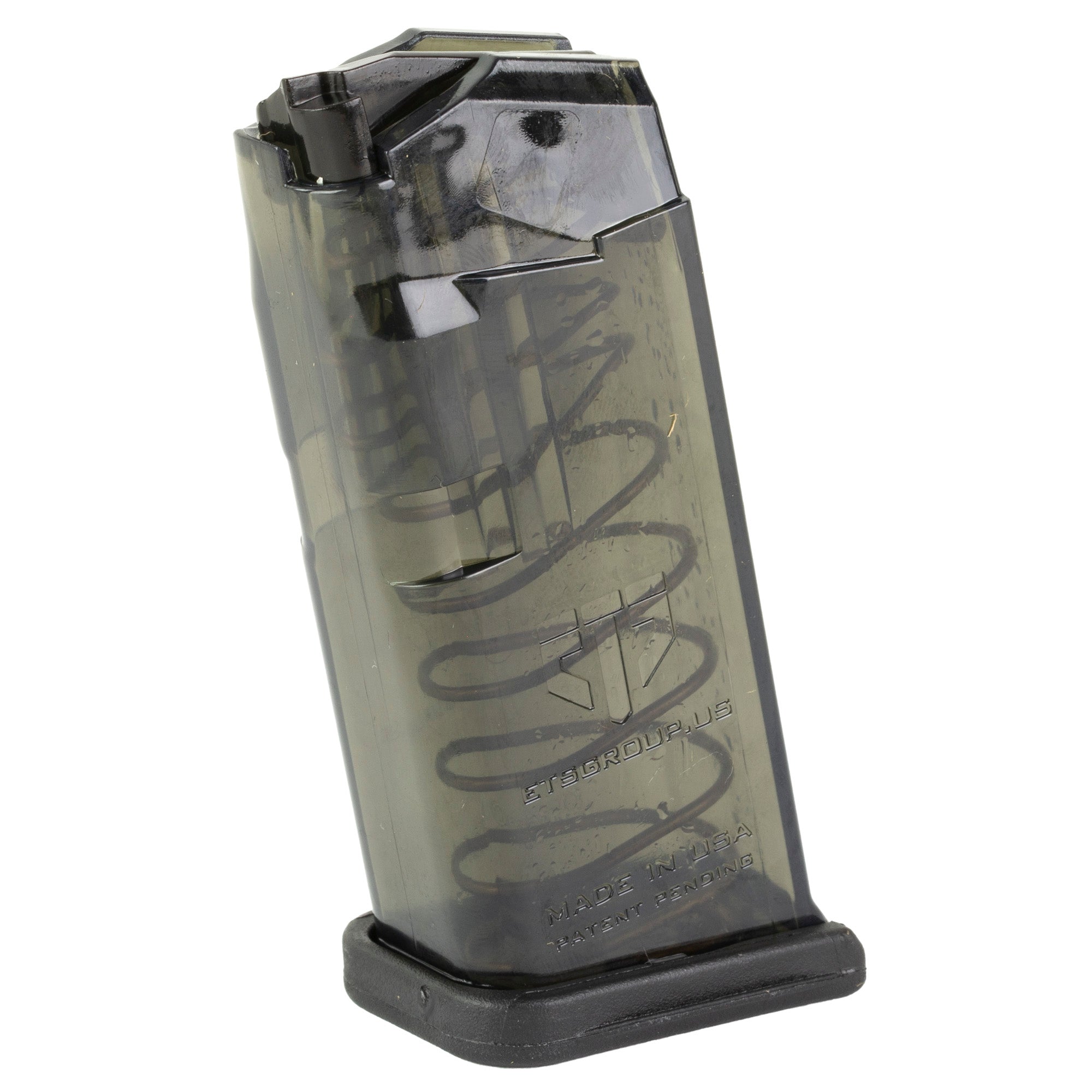 Elite Tactical Systems Group ETS Mag for Glock 26 9mm, 10 Round Capacity, Carbon Smoke