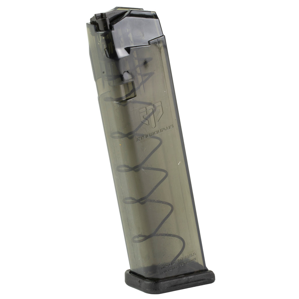 Elite Tactical Systems Group SMK-GLK-9-22 9mm Magazine for Glock 17/19, 22 Rounds, Carbon Smoke