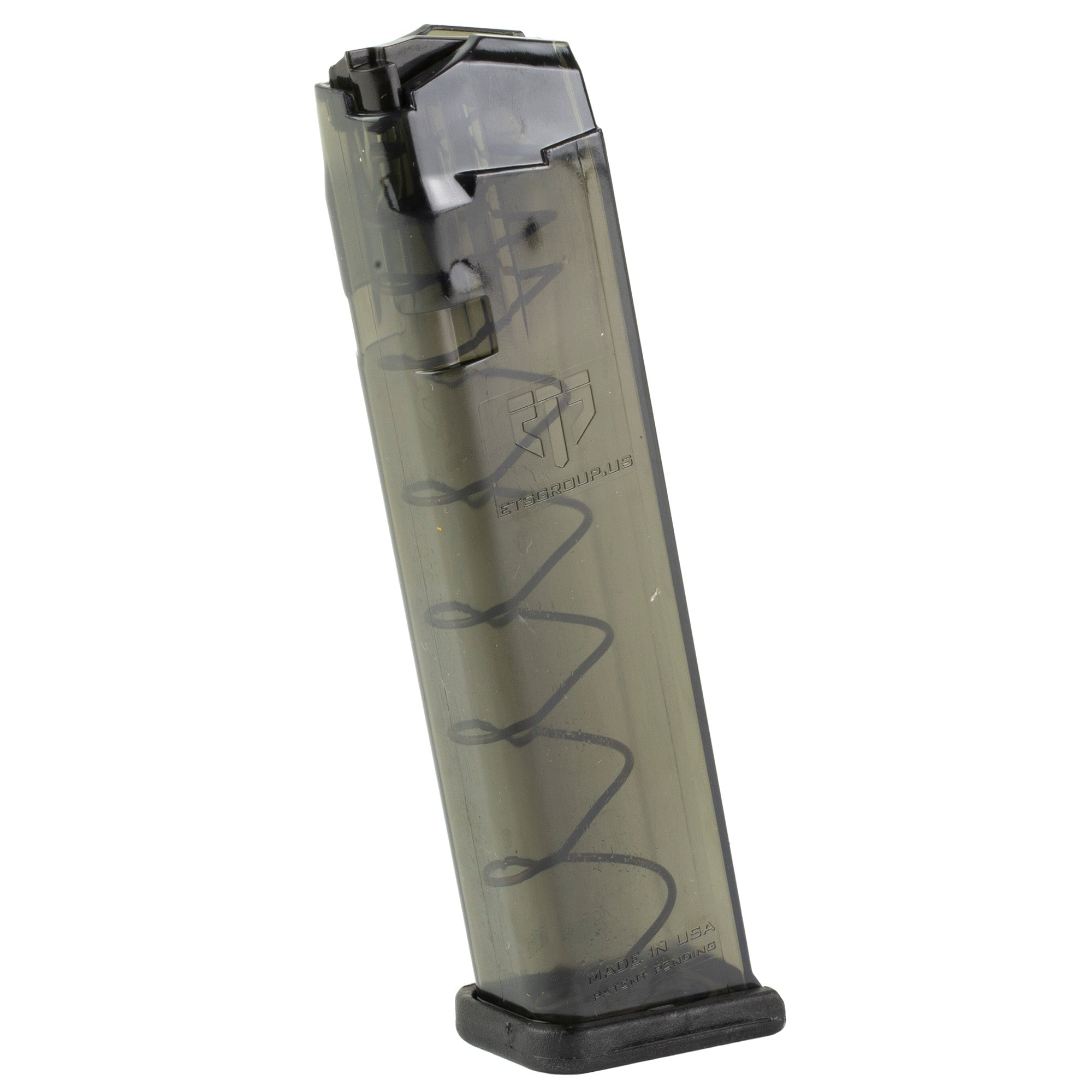 Elite Tactical Systems Group SMK-GLK-9-22 9mm Magazine for Glock 17/19, 22 Rounds, Carbon Smoke