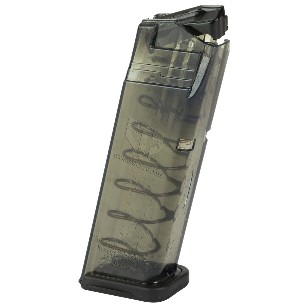 Elite Tactical Systems Group ETS Mag for SIG P320 9mm, 15-Round Capacity, Carbon Smoke
