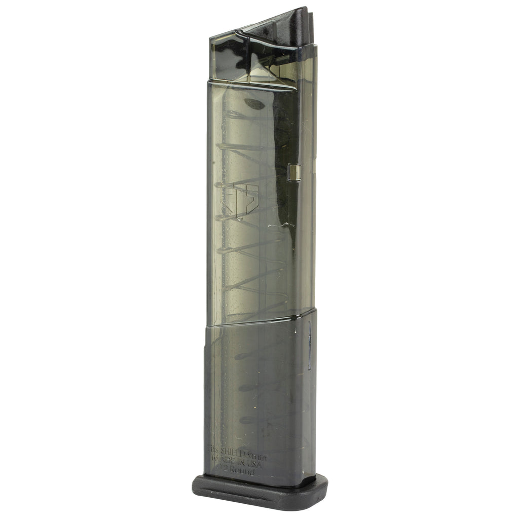 Elite Tactical Systems Group ETS Mag for S&W Shield 9mm, 12-Round Capacity, Carbon Smoke