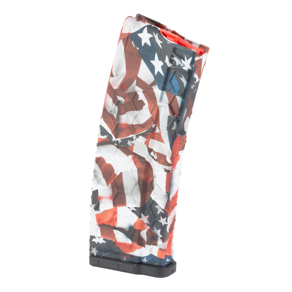 HEXMAG Polyhex 2 HD Magazine for AR-15, 30 Rounds, 223 Remington, US Flag Design