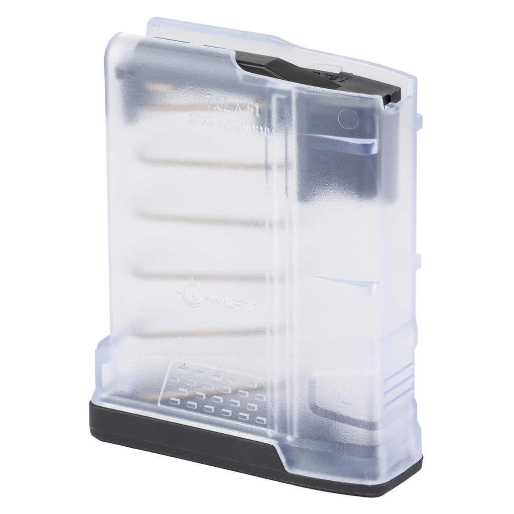 Mission First Tactical Extreme Duty Magazine for AR10/SR25 - 10 Rounds, .308 Winchester, Translucent Clear