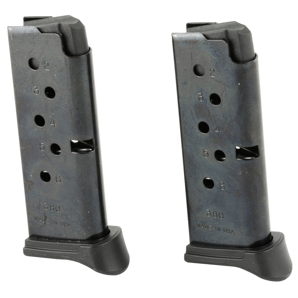 Ruger Mag RUG90643 for LCP .380 ACP, 6-Round Blue Magazine (2-Pack)