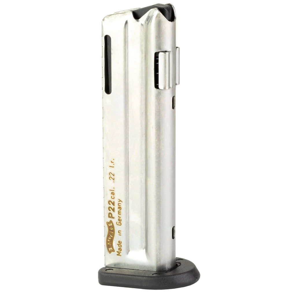 Walther Mag P22 22LR 10-Round Magazine - Durable Silver Pistol Magazine