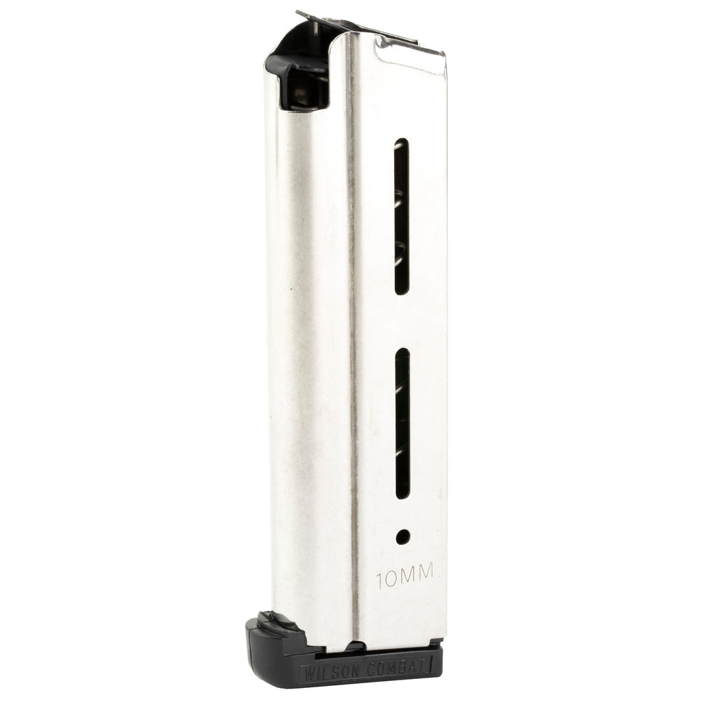 Wilson Combat 1911 Magazine for 10mm Full-Size Pistols – 9 Rounds, Silver, Part #47NX
