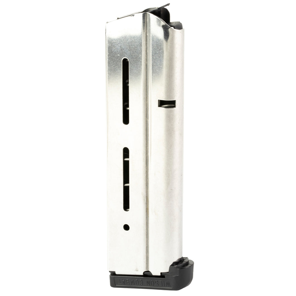 Wilson Combat 1911 Magazine for 10mm Full-Size Pistols – 9 Rounds, Silver, Part #47NX