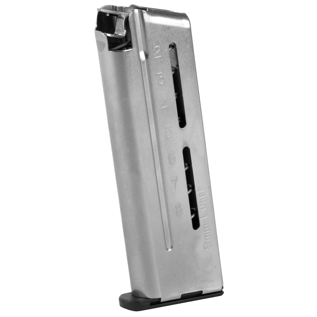 Wilson Combat Elite Tactical Magazine for 9mm Pistols – 8-Round Capacity, Silver Finish
