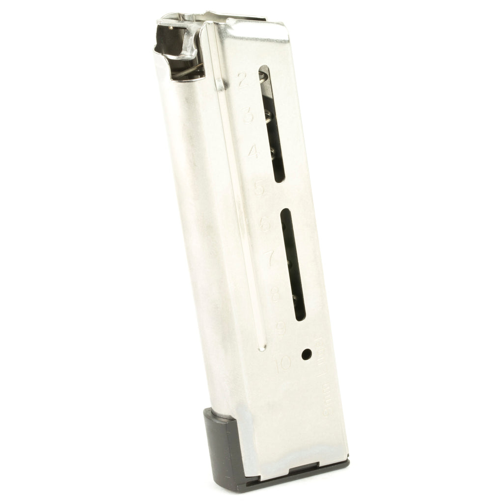 Wilson Combat Elite Tactical Magazine for 9mm Pistols – 10-Round Capacity, Silver Finish