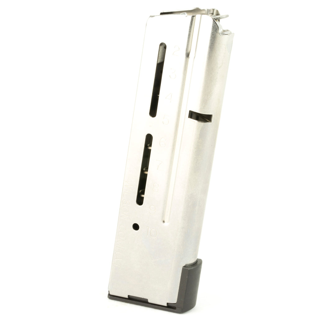 Wilson Combat Elite Tactical Magazine for 9mm Pistols – 10-Round Capacity, Silver Finish