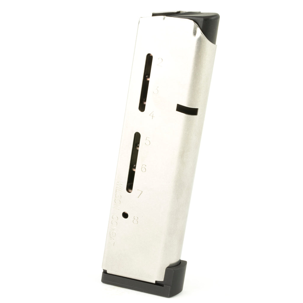 Wilson Combat Elite Tactical Magazine for 1911 .45 ACP – 8 Round Capacity, Silver Finish