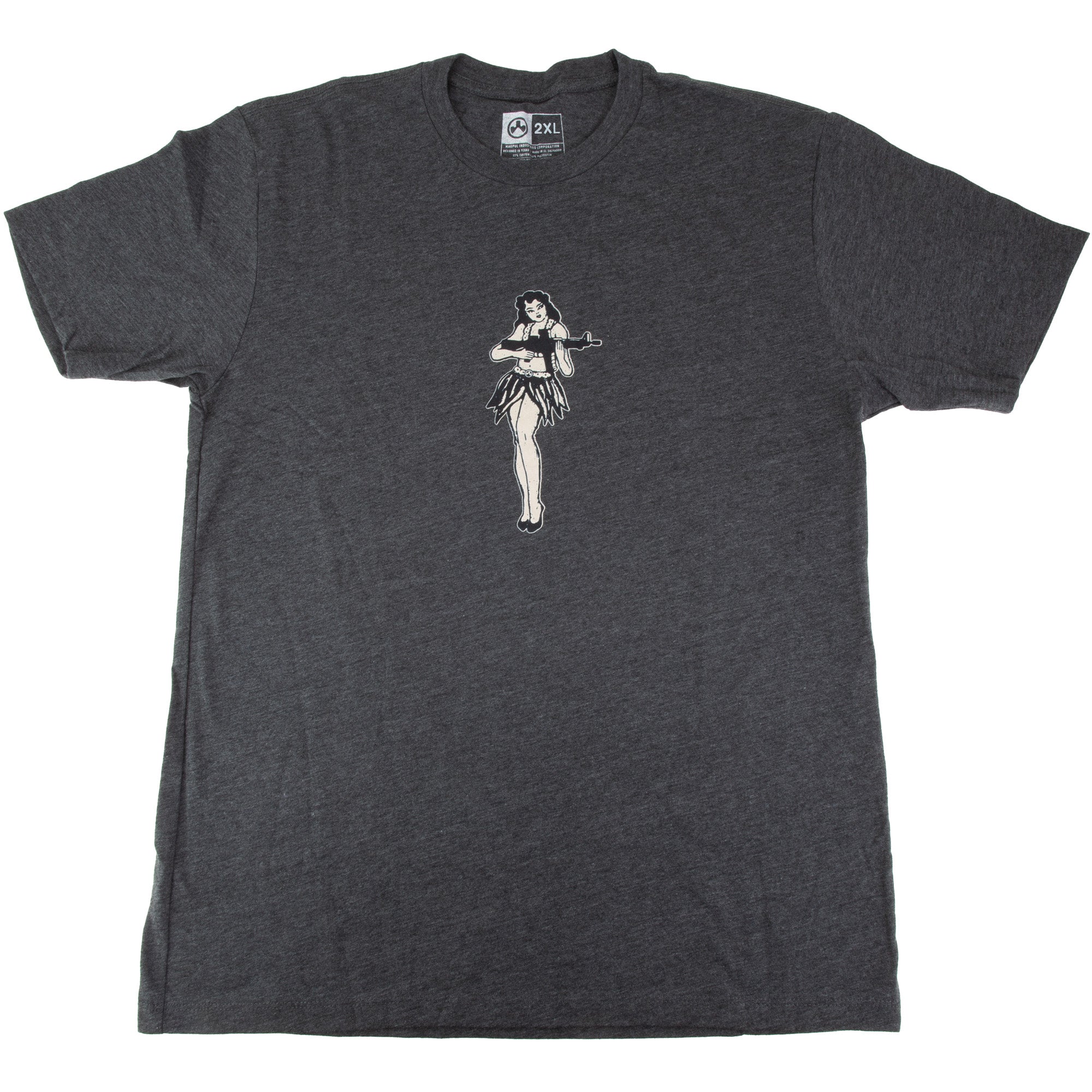 Magpul Industries MAG1117-010-2XL Hula Girl Charcoal Cotton-Poly T-Shirt