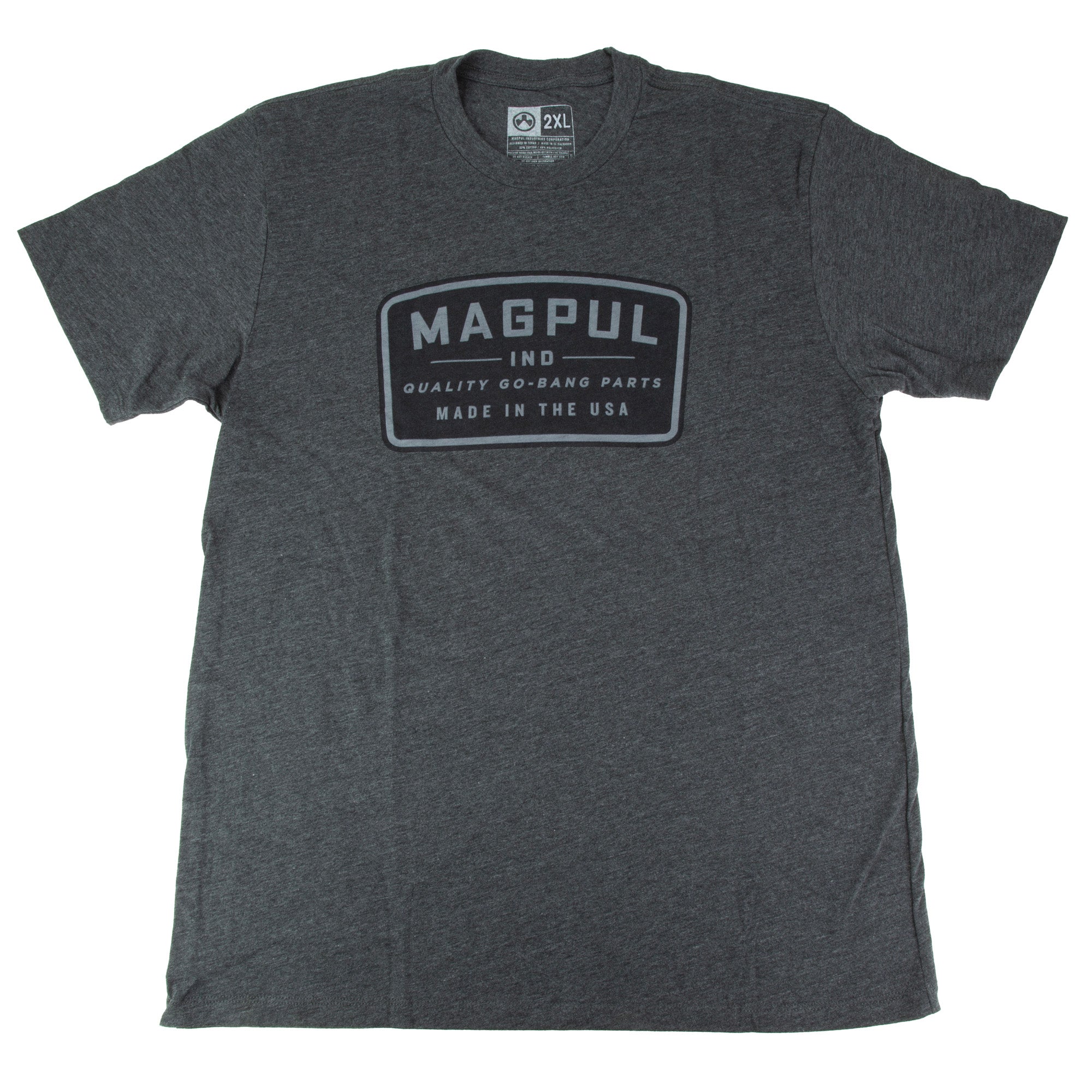 Magpul Industries Go Bang Parts Patch Charcoal Athletic Fit T-Shirt, XXL