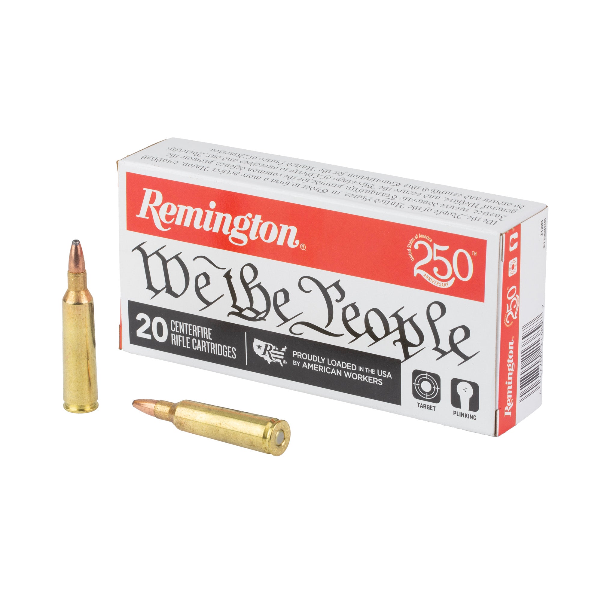 Remington We The People 22-250 Remington 55 Grain Pointed Soft Point Ammunition (Case of 200)