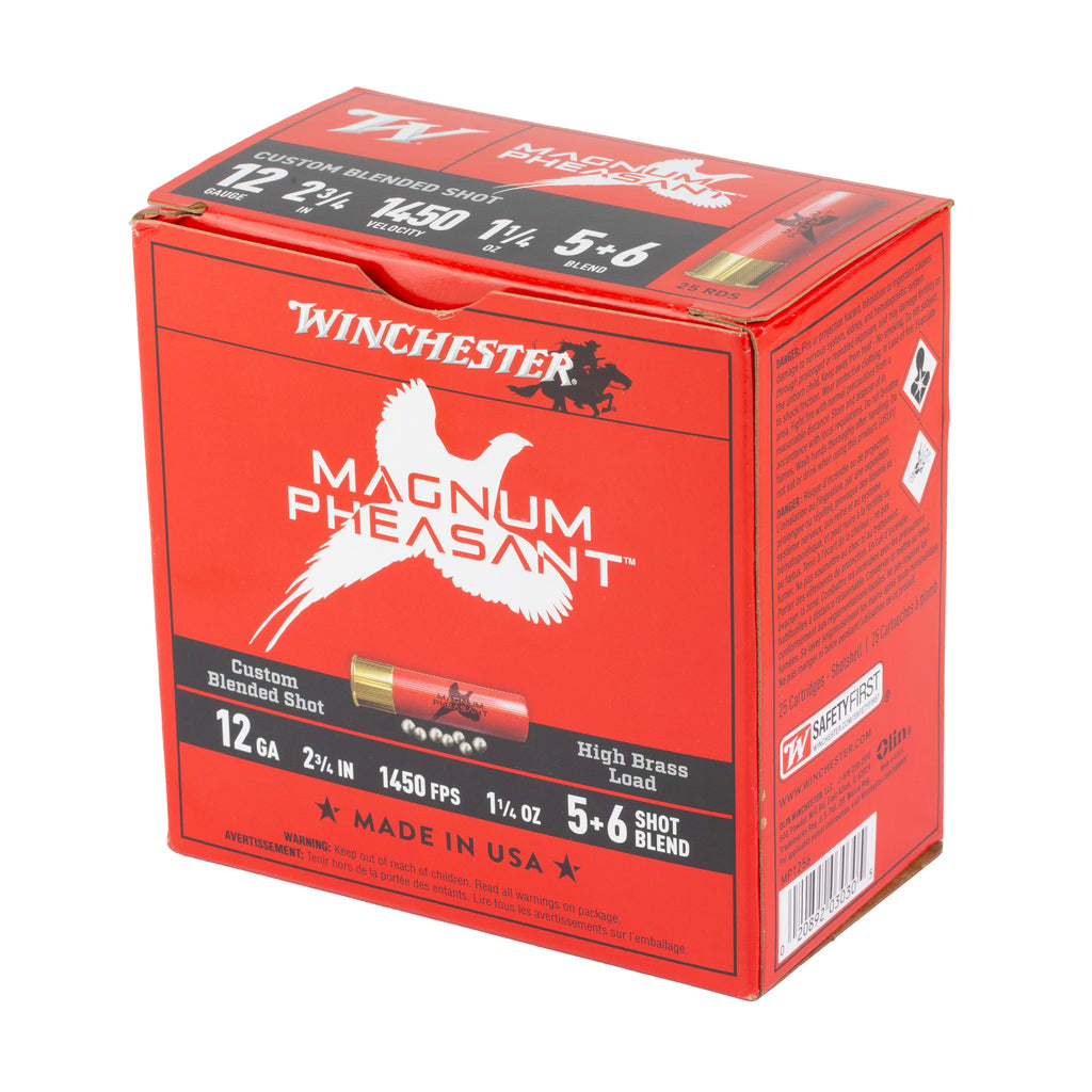 Winchester Ammunition Magnum Pheasant 12 Gauge Shotshell - 1 3/8 oz Buckshot #5/#6, 25/Box