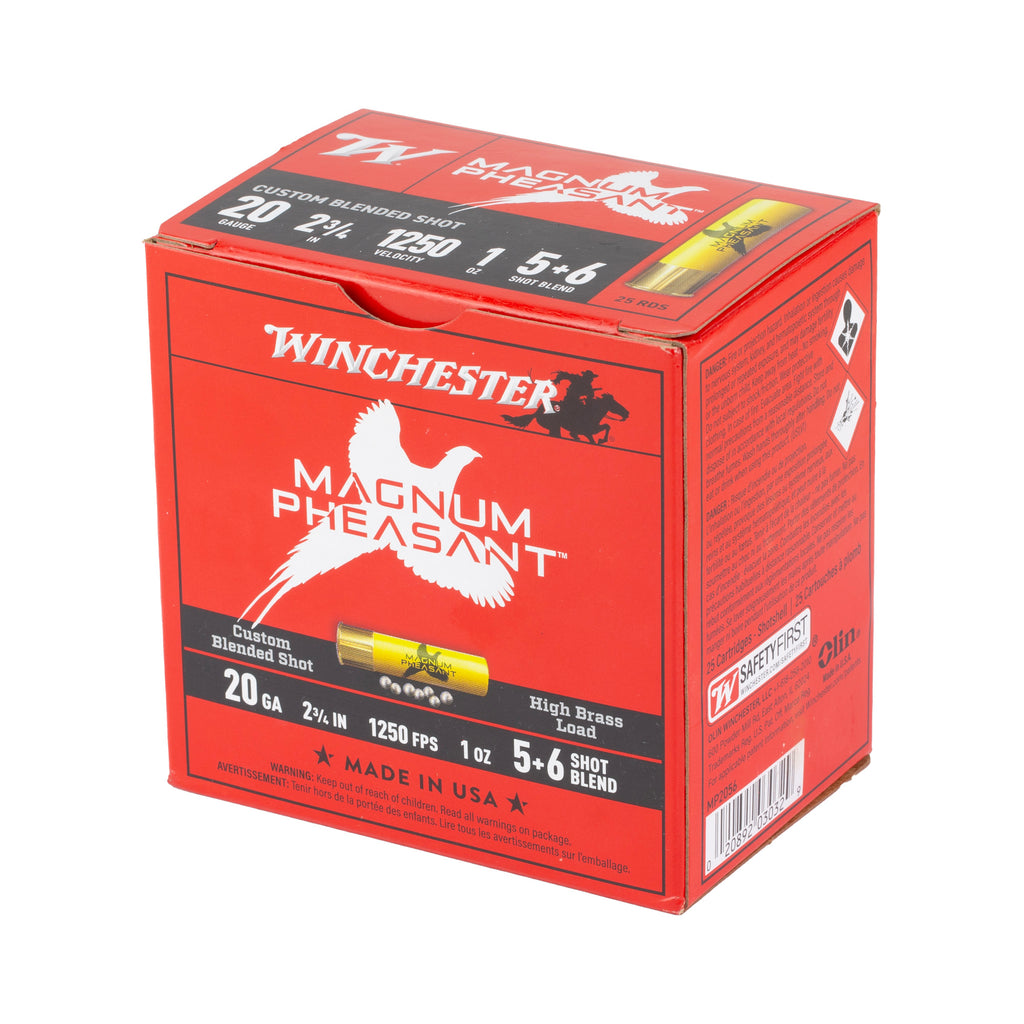 Winchester Ammunition Magnum Pheasant 20 Gauge 2.75" Buckshot - 1 3/8 oz, #5 & #6, 25 Rounds per Box