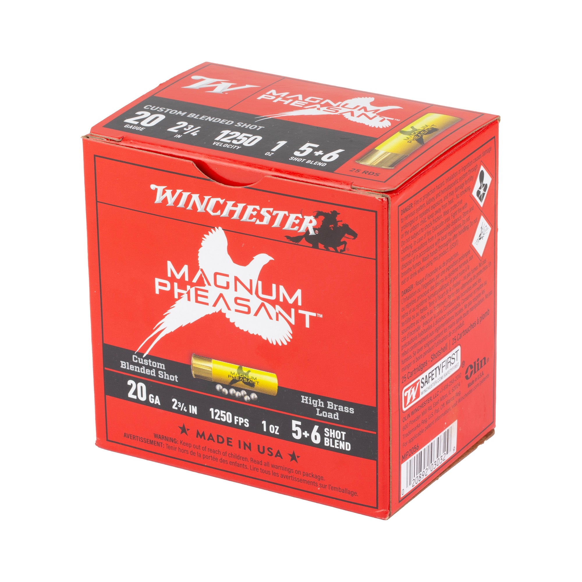 Winchester Ammunition Magnum Pheasant 20 Gauge 2.75" Buckshot - 1 3/8 oz, #5 & #6, 25 Rounds per Box