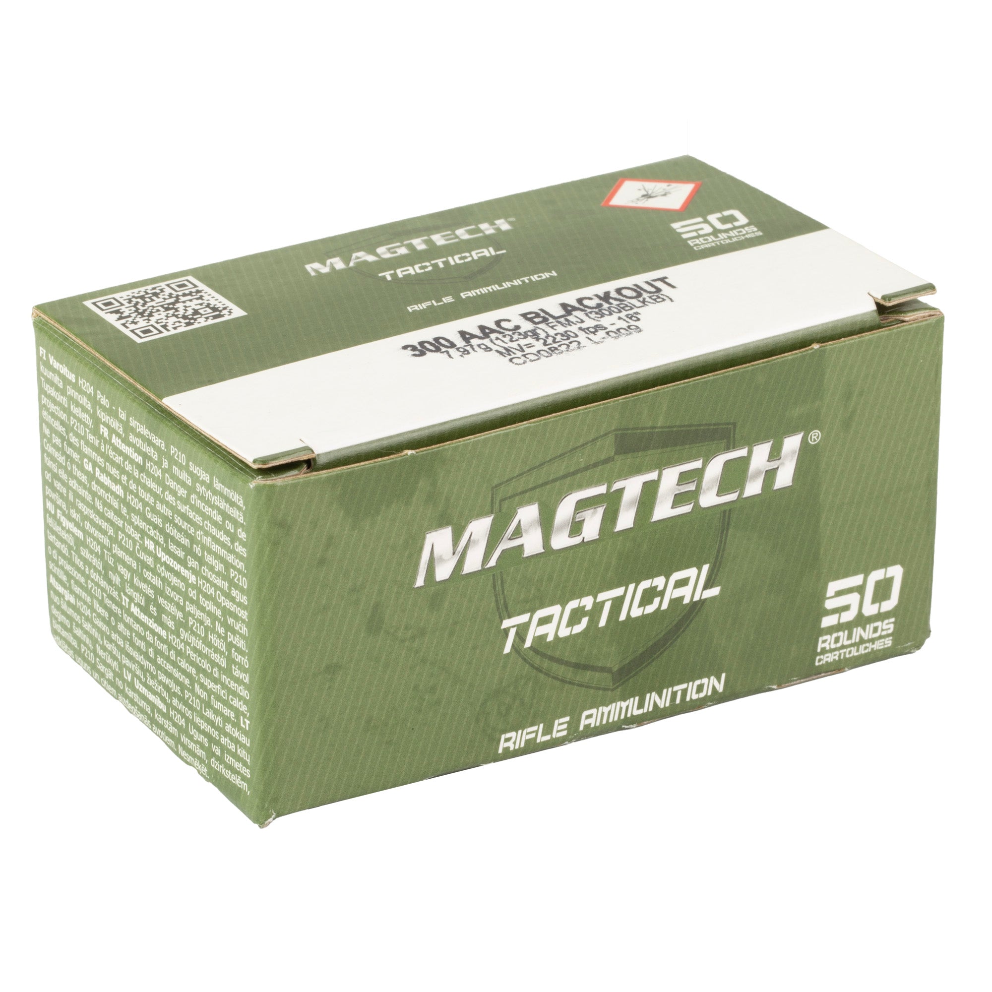 Magtech First Defense 300 Blackout 123 Grain Full Metal Jacket Ammunition - 50 Rounds