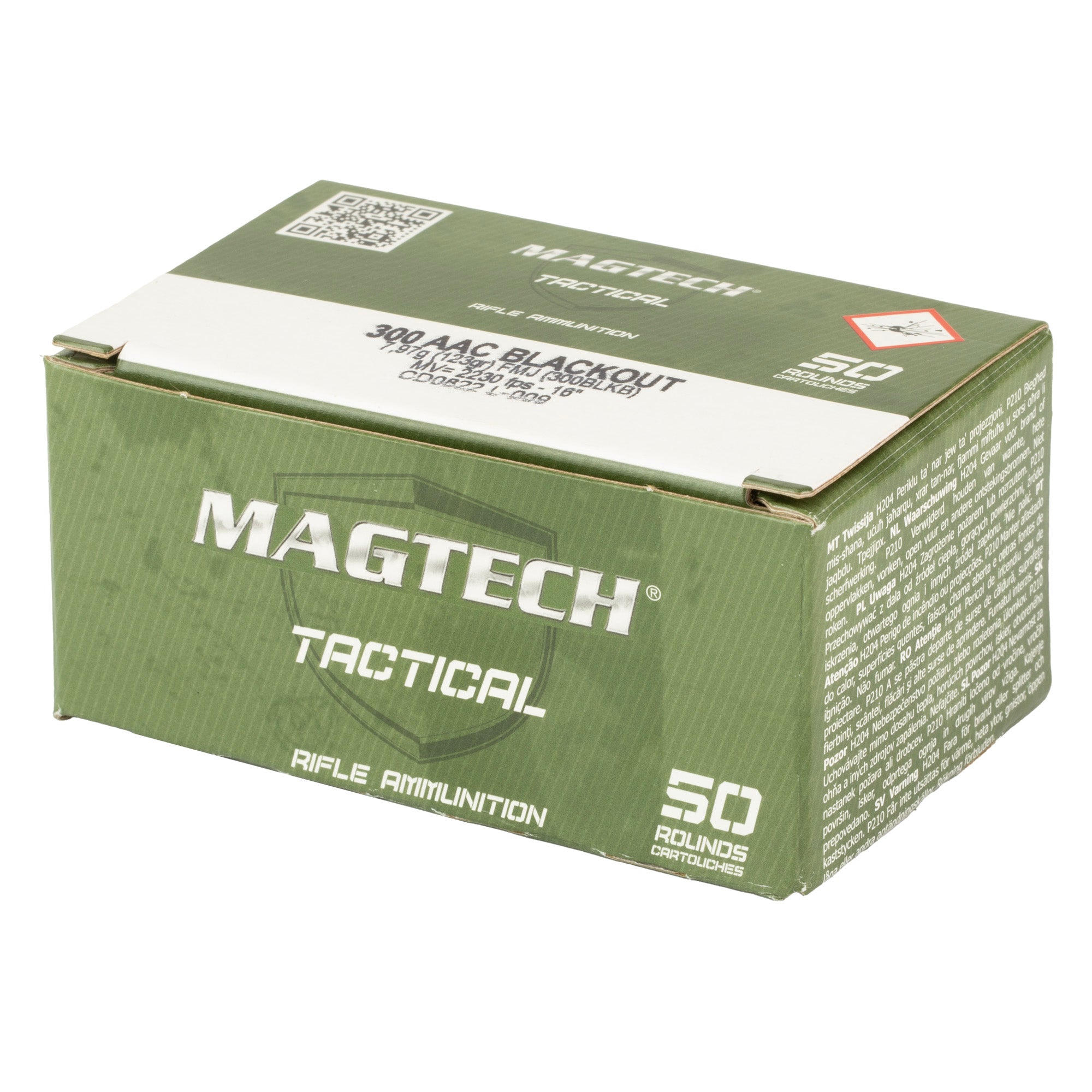 Magtech First Defense 300 Blackout 123 Grain Full Metal Jacket Ammunition - 50 Rounds