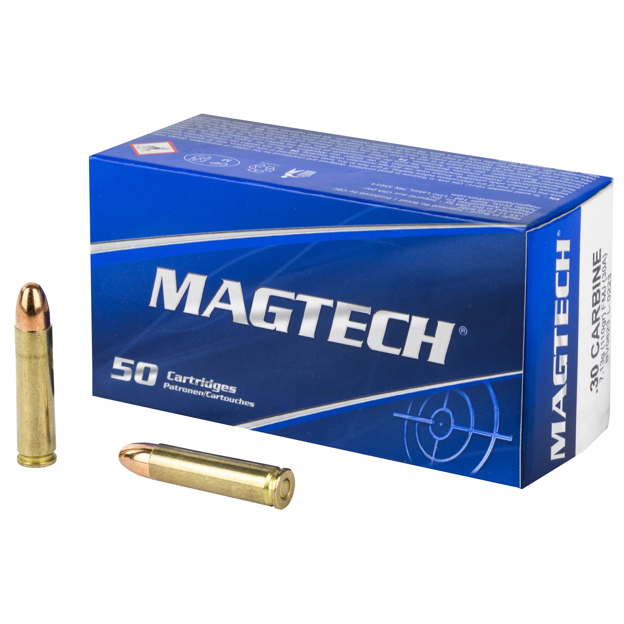 Magtech 30 Carbine Full Metal Jacket (FMJ) Ammunition - 110 Grain, Sport Shooting Model