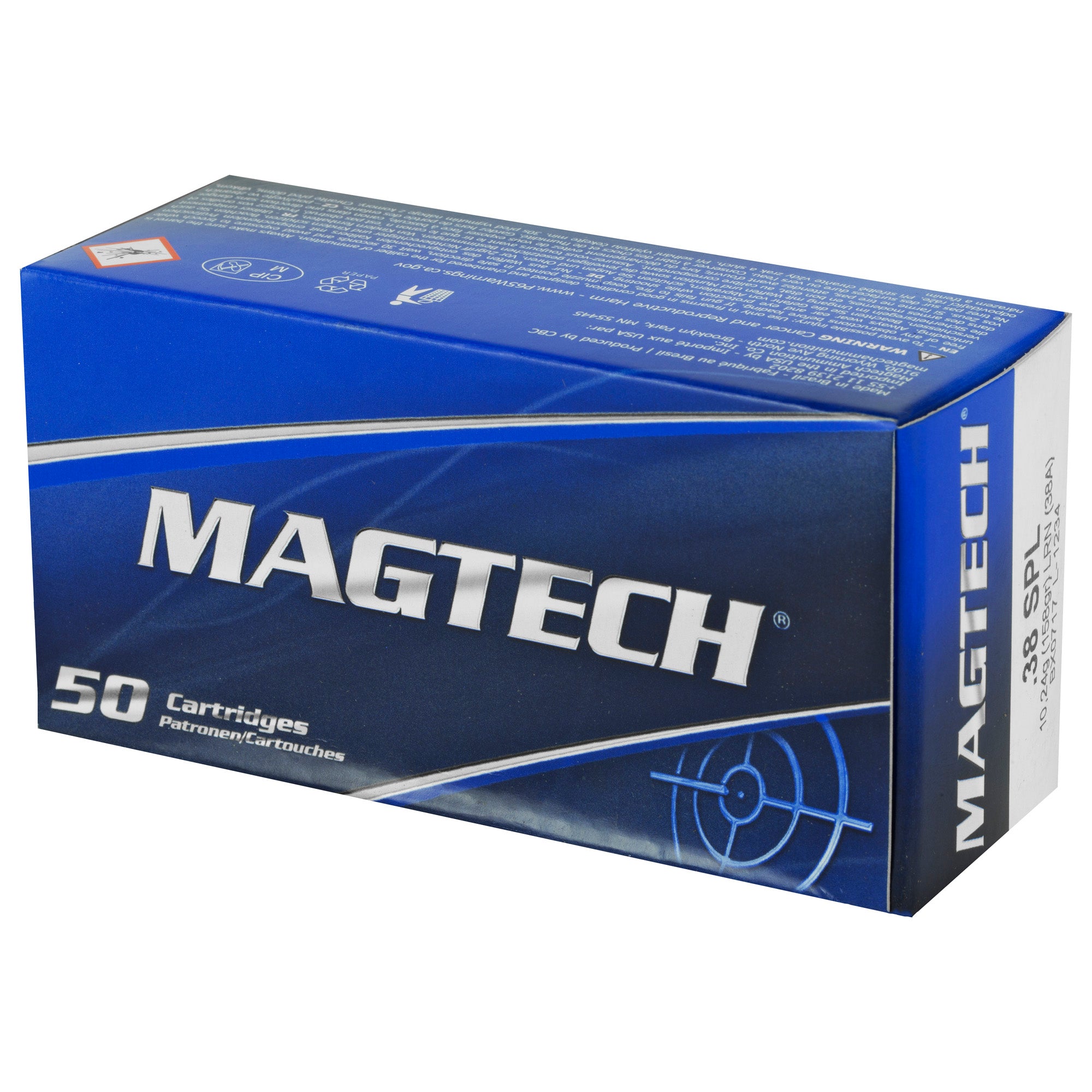 Magtech 38 Special Lead Round Nose Ammunition - 158 Grain, 50 Rounds per Box