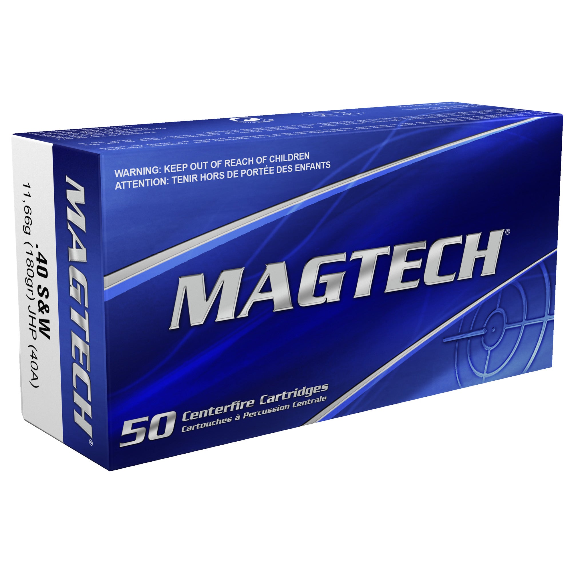 Magtech 40S&W 180-Grain Hollow Point Ammunition (Part #40A)