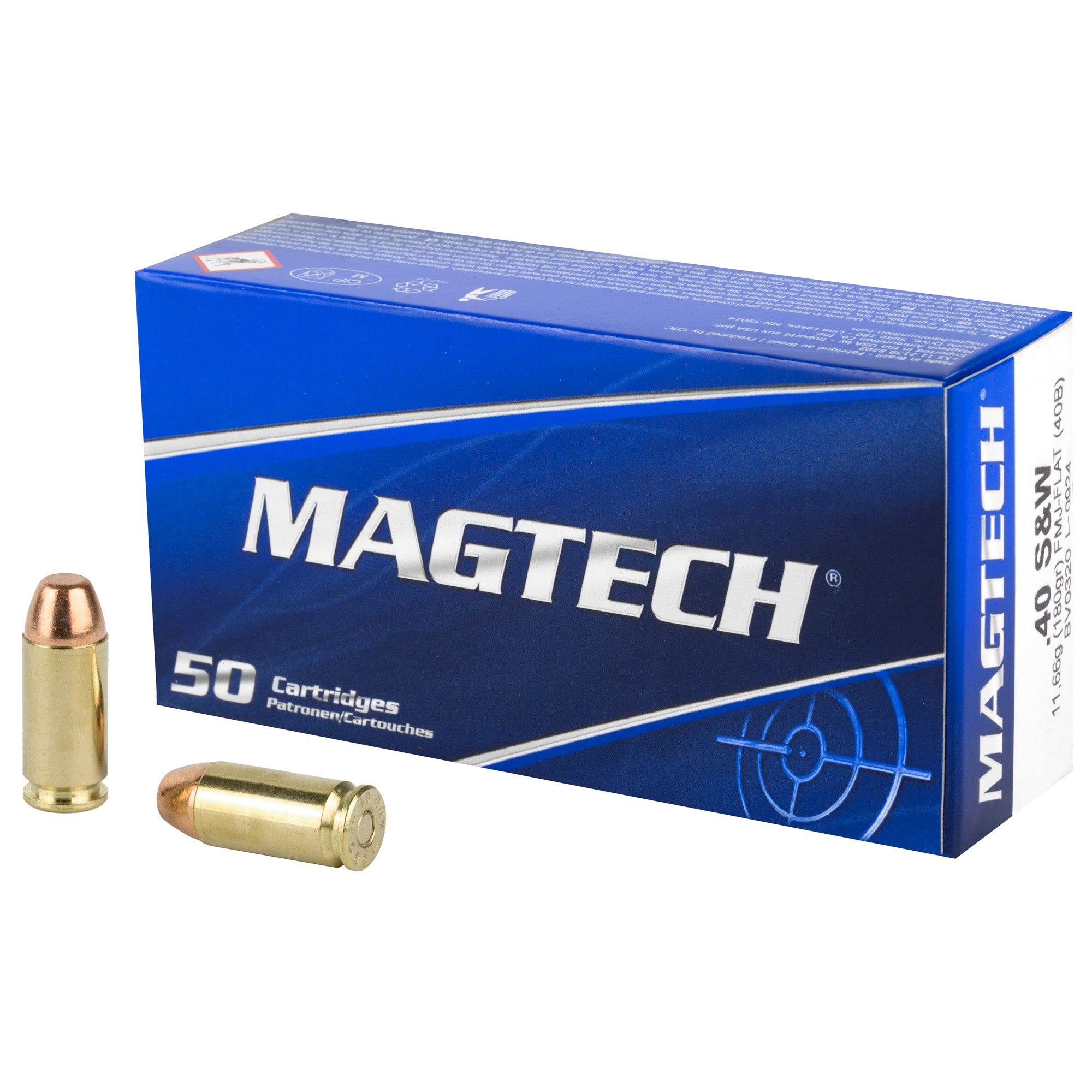 Magtech 40 S&W 180 Grain Full Metal Jacket Ammunition - Sport Shooting Series