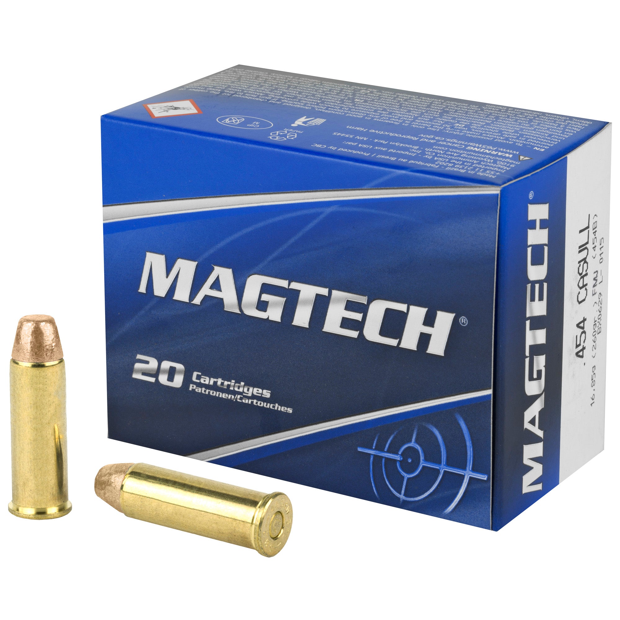 Magtech 454 Casull Full Metal Jacket Ammunition - 260 Grain, 20 Rounds Per Box