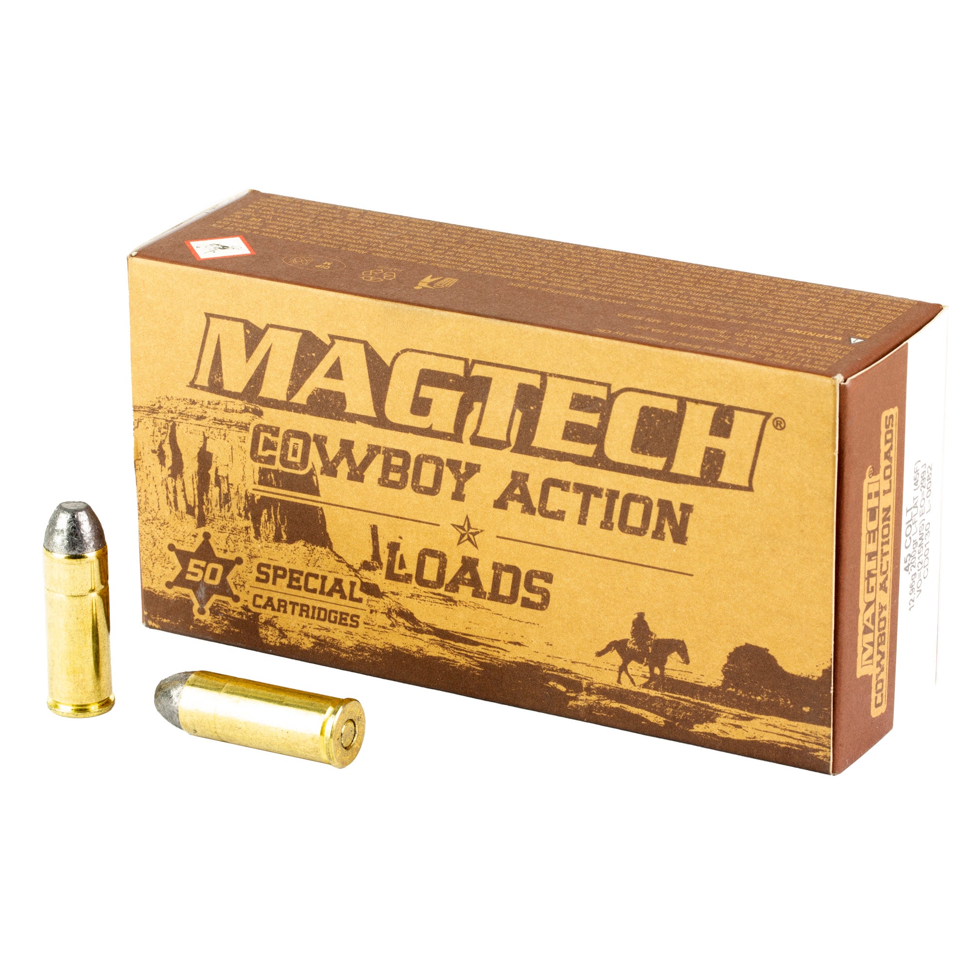 Magtech Cowboy 45 Colt 200-Grain Lead Flat Nose Ammunition, 50 Rounds per Box