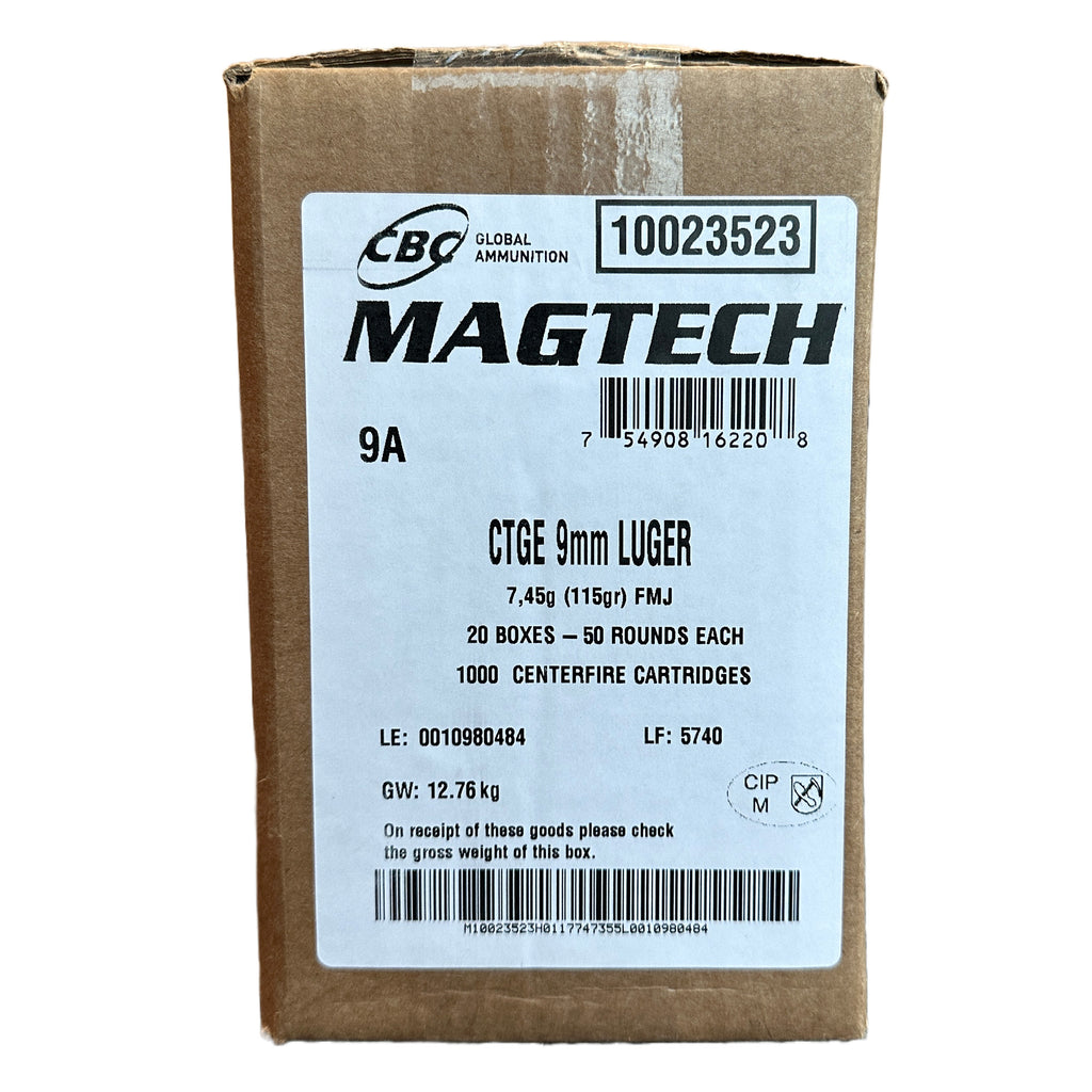 Magtech 9mm 115 Grain Full Metal Jacket Ammunition – Sport Shooting Series, 1000 Rounds Per Case