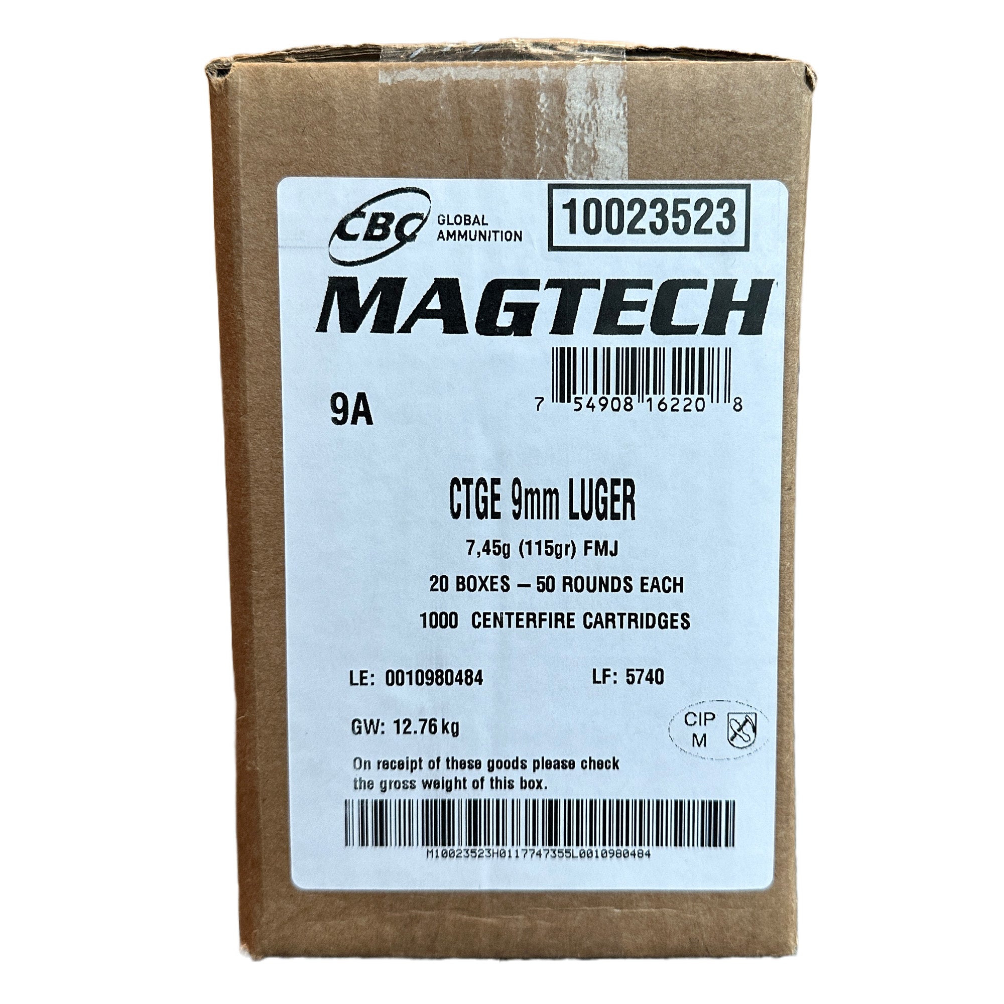 Magtech 9mm 115 Grain Full Metal Jacket Ammunition – Sport Shooting Series, 1000 Rounds Per Case