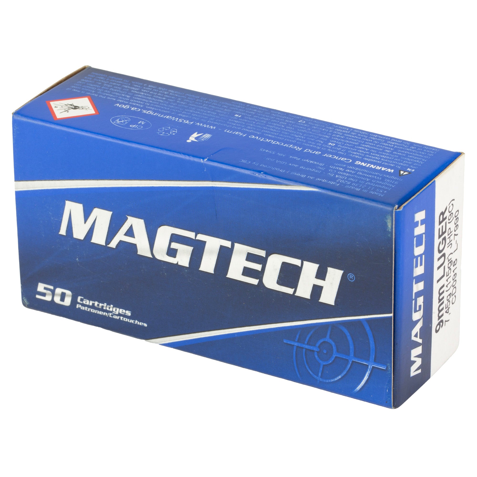 Magtech 9mm 115 Grain Jacketed Hollow Point Ammunition – Sport Shooting Series, 50 Rounds