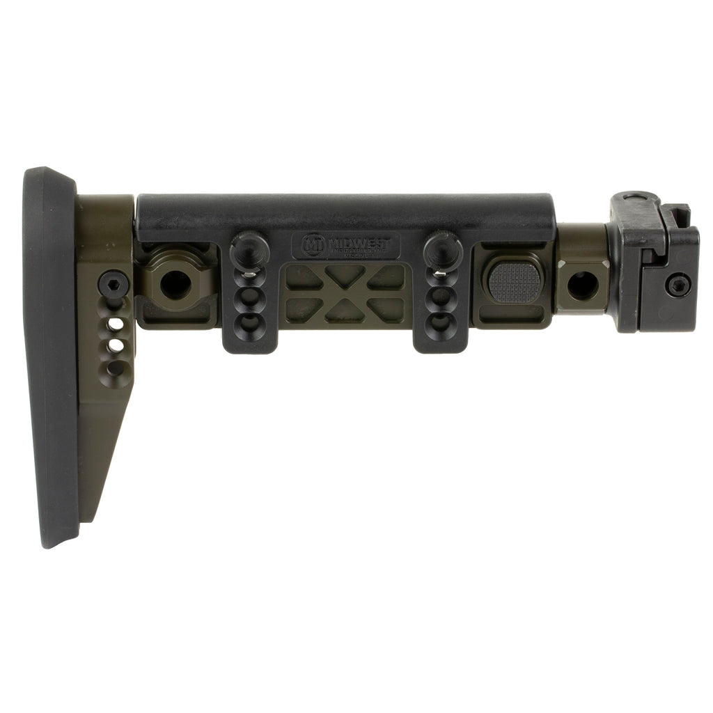 Midwest Industries Alpha Series Folding Stock for AK Platform – Olive Drab Green, Part MI-AK-ALPHA-FS-ODG