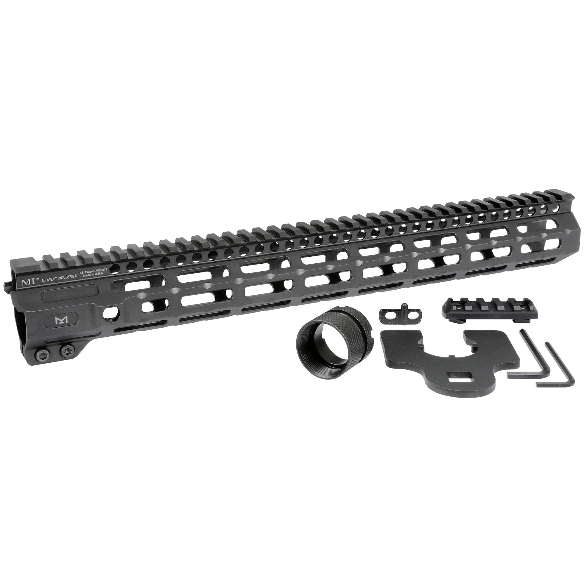 Midwest Industries Combat Rail M-Lok Handguard for AR-15, 15-inch Length, Black