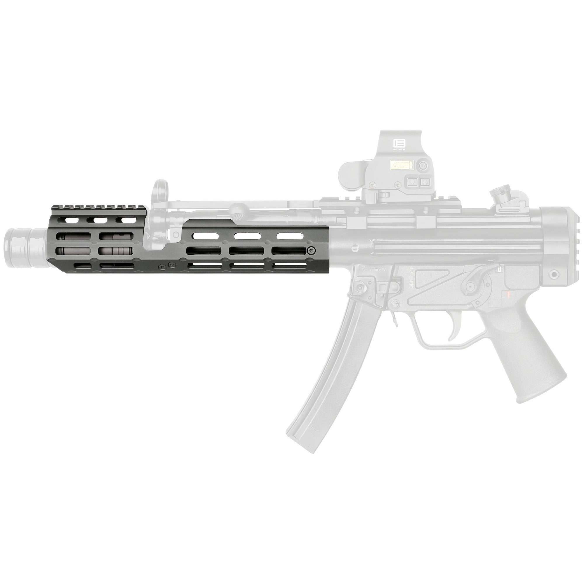 Midwest Industries MLOK Suppressor Handguard for MP5 - Black, Model MI-MP5-SD