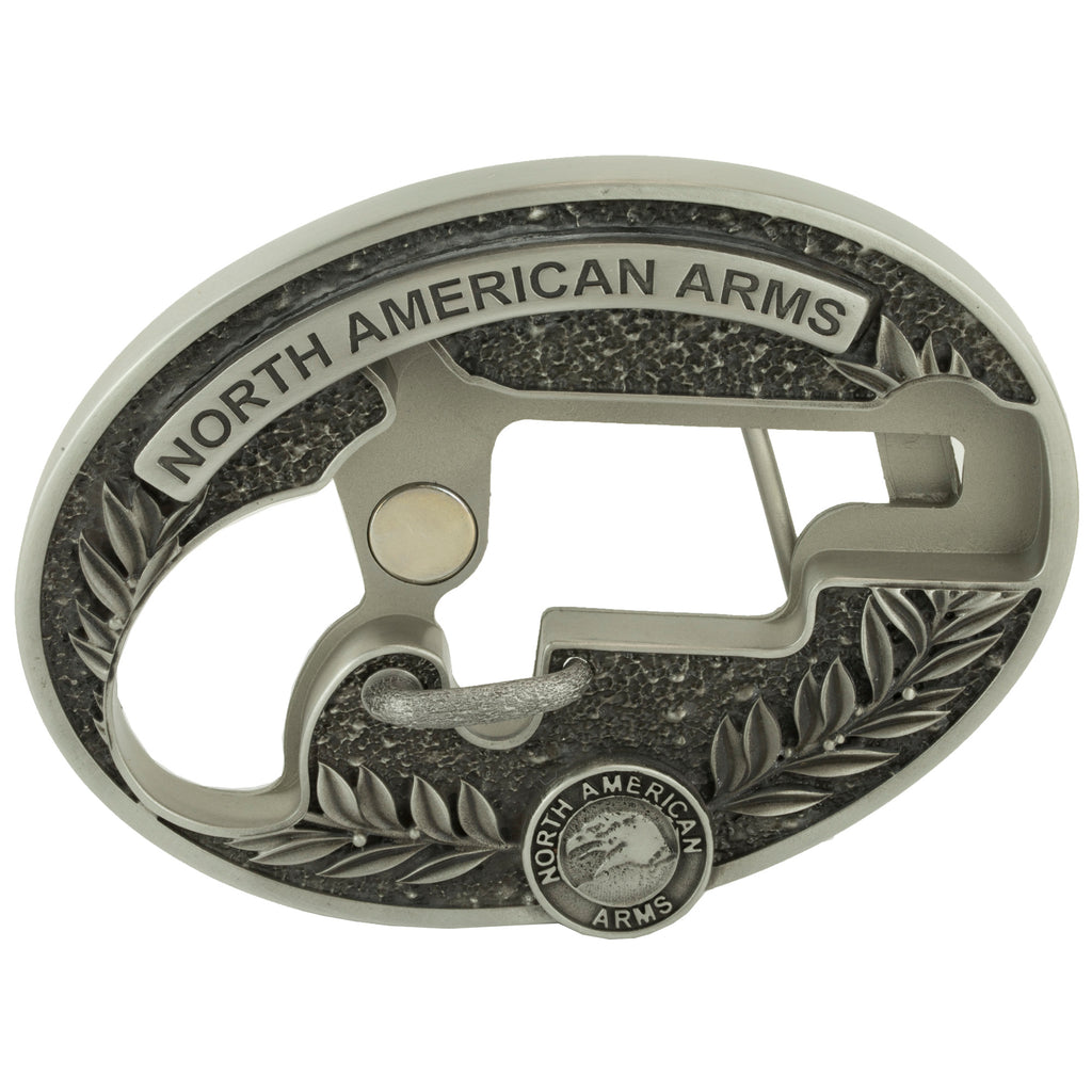 North American Arms NAA LNG RFL CUST OVAL Belt Buckle - Silver Holster Accessory