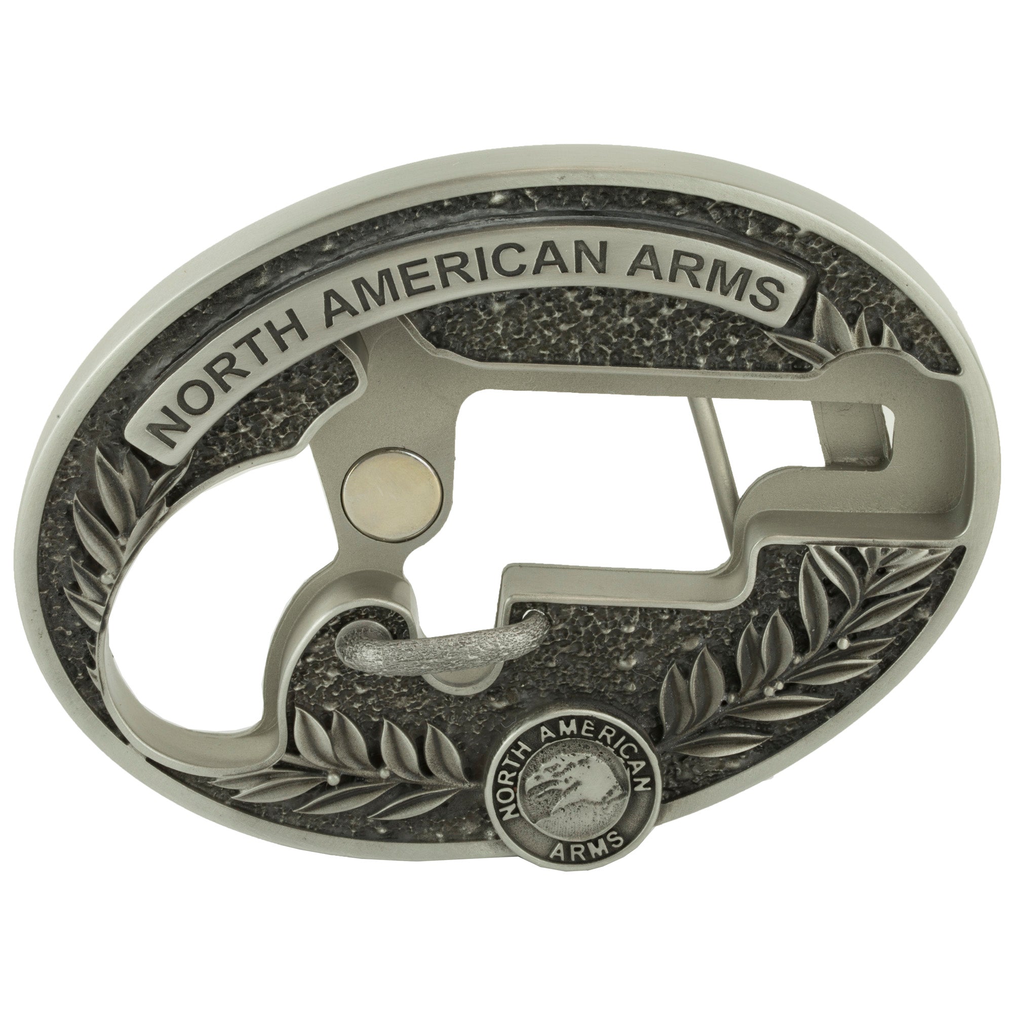 North American Arms NAA LNG RFL CUST OVAL Belt Buckle - Silver Holster Accessory