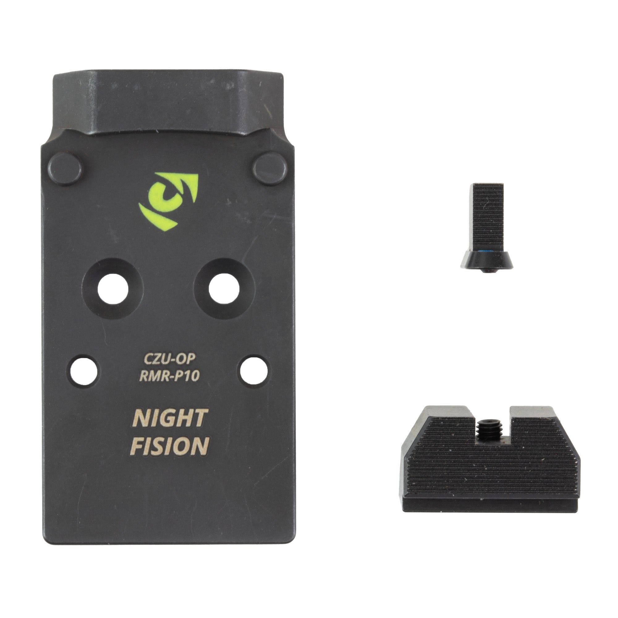 Night Fision Optic Plate and Backup Sight Combo for CZ P10 with RMR/507C Compatibility