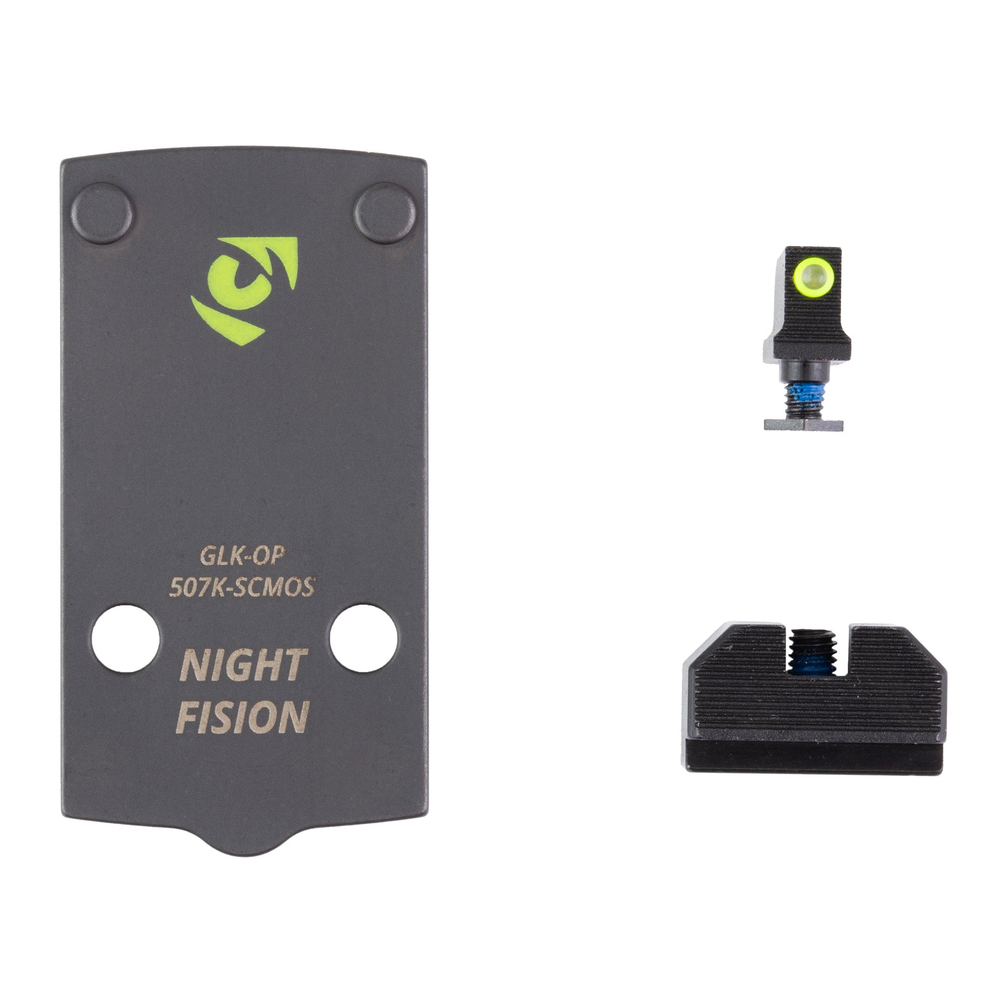 Night Fision NF Plate + Backup Night Sight for Glock 43X/48 MOS — Precision Mounting Solution