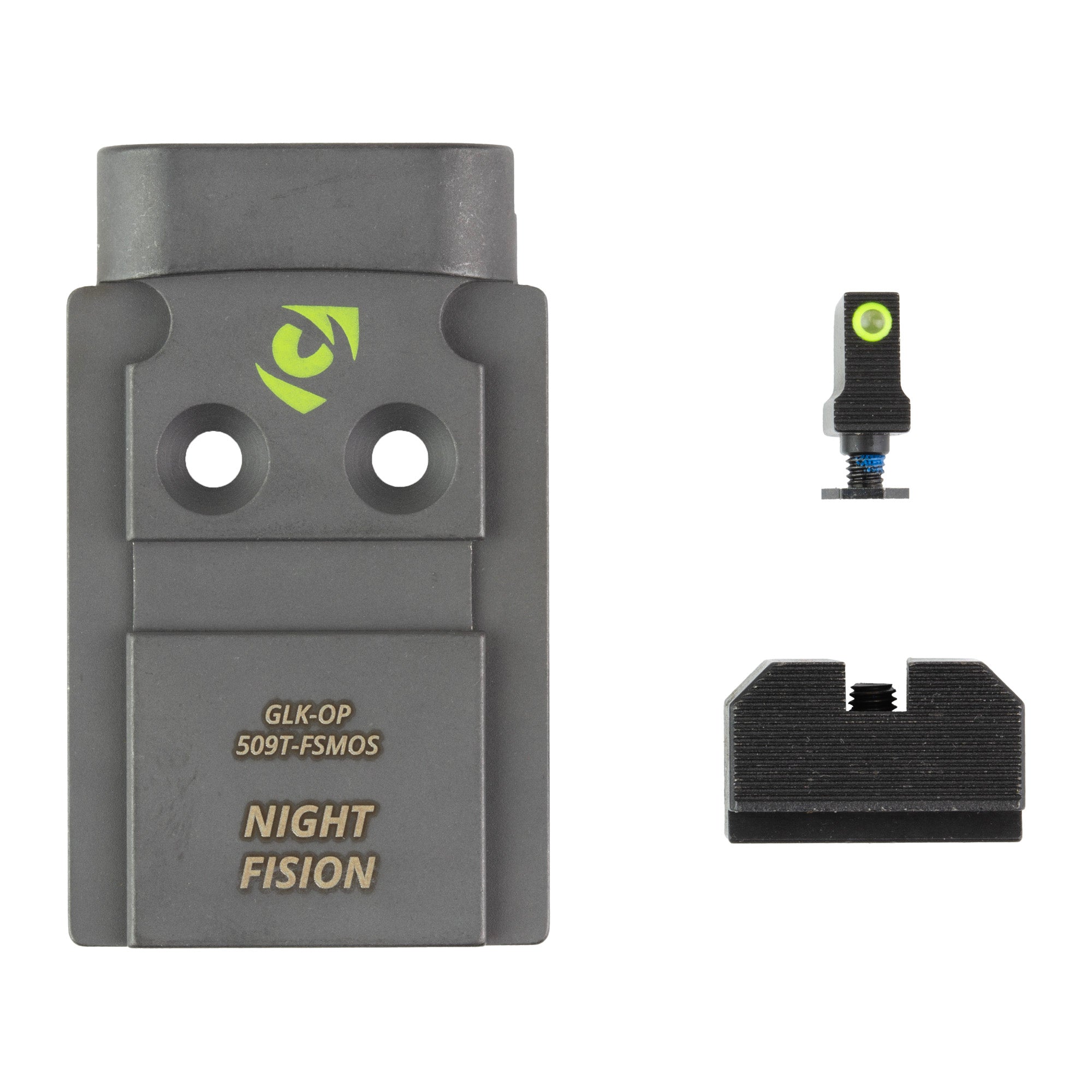 Night Fision NF Plate + Backup Night Sight Combo for Glock FS MOS Pistols