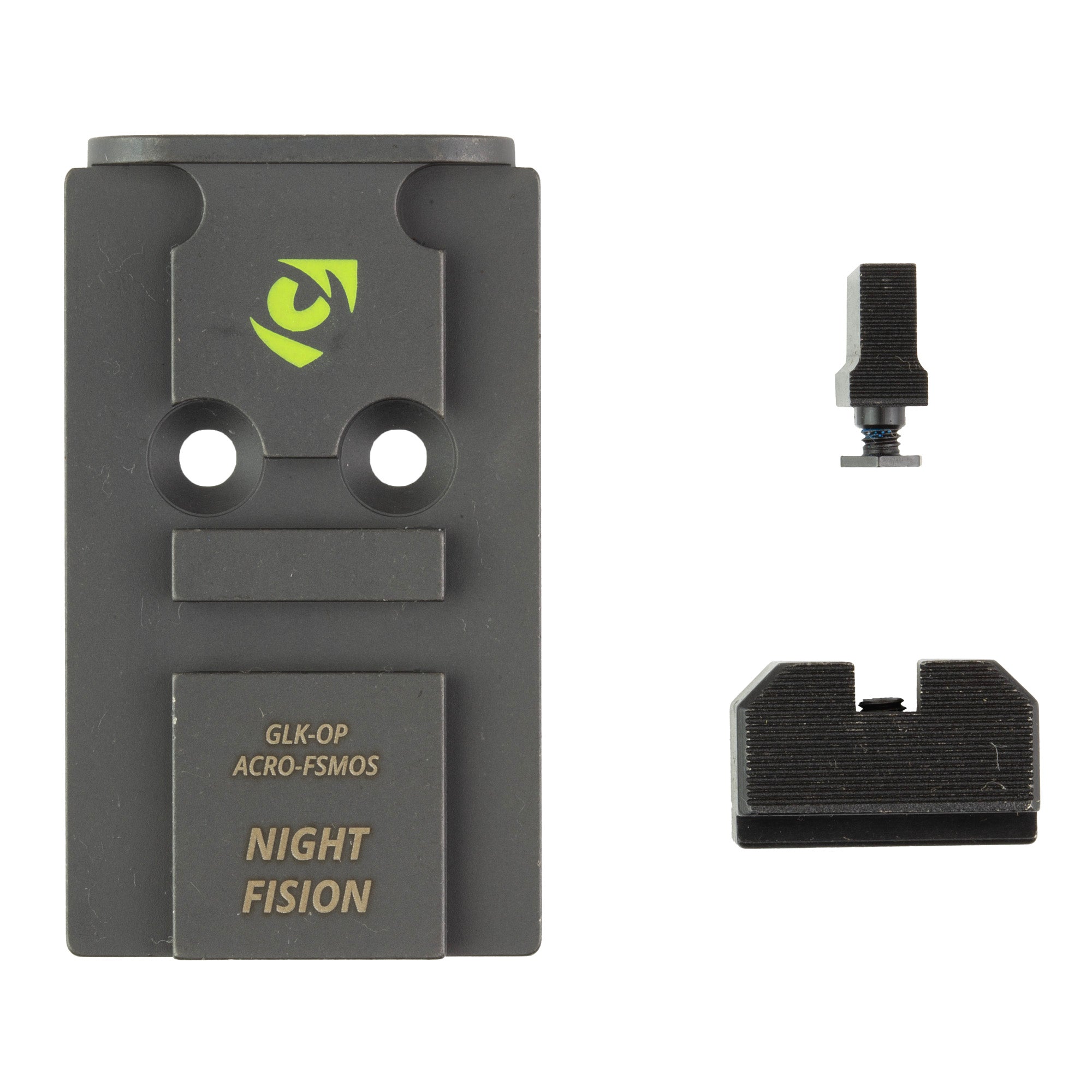 Night Fision NF PLATE+BS ACRO Fits Glock FS MOS – Premium Co-Witnessing Sight and Mounting Plate Combo
