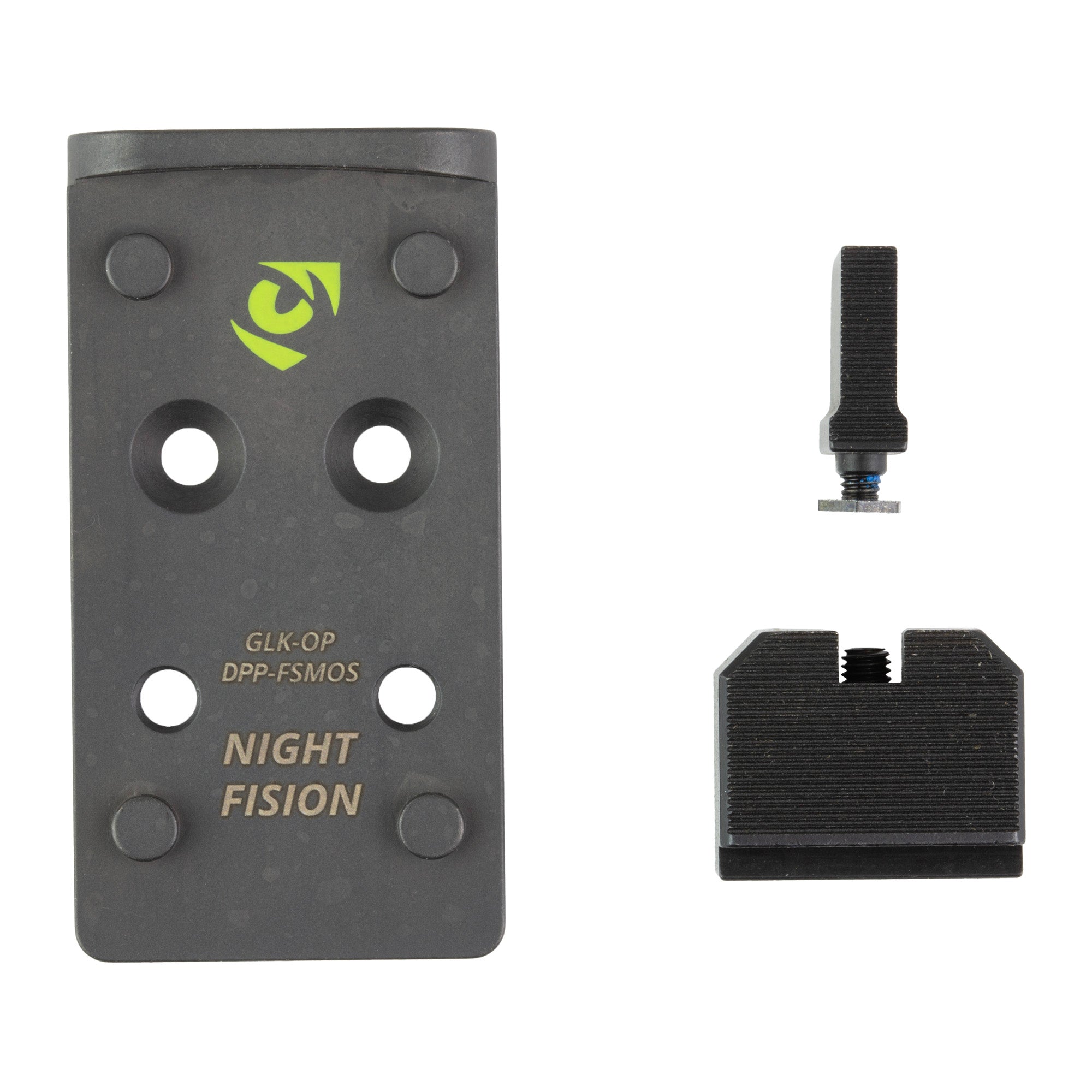 Night Fision NF PLATE+BS LP DPP Fits Glock FS MOS Pistol Optic and Backup Sight Combo