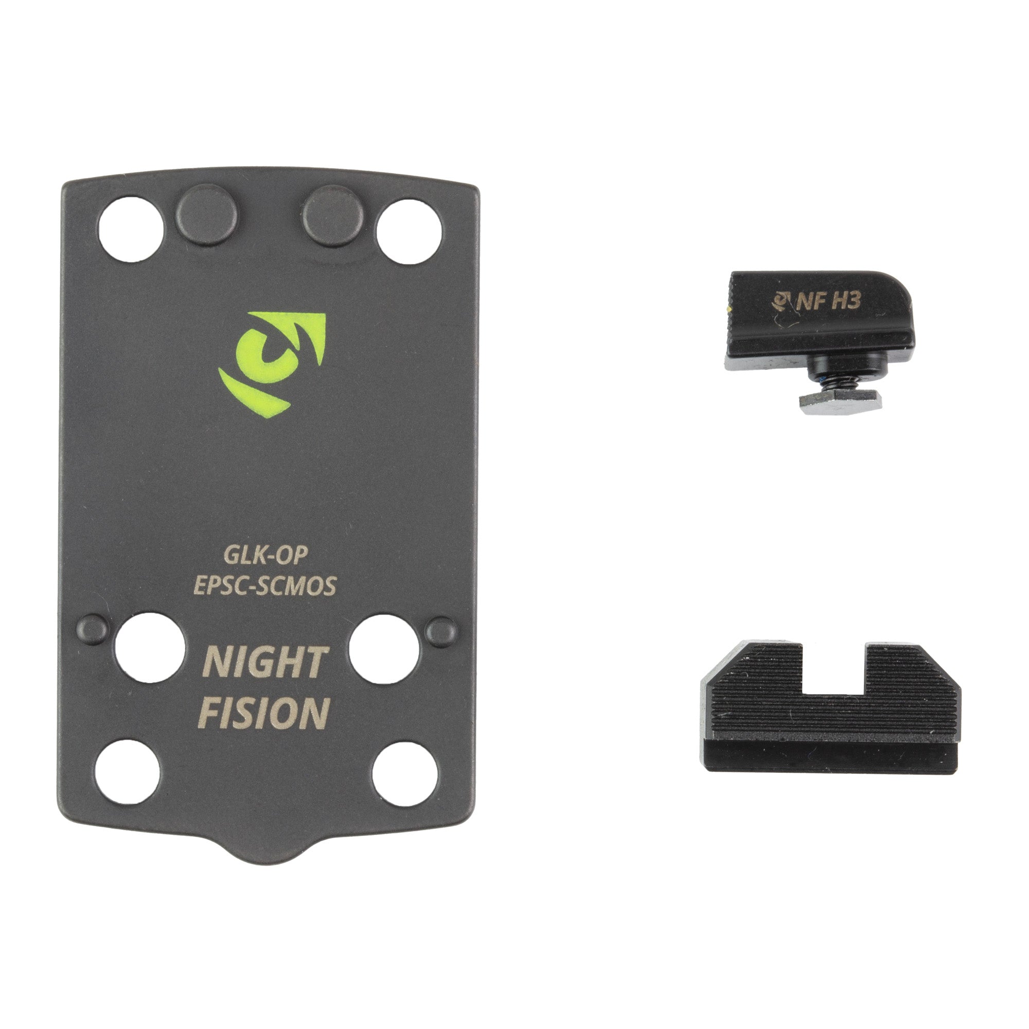 Night Fision NF GLK-OPBS-EPSC-43X-ZXZX Optic Plate and Backup Sight Combo for Glock 43X MOS