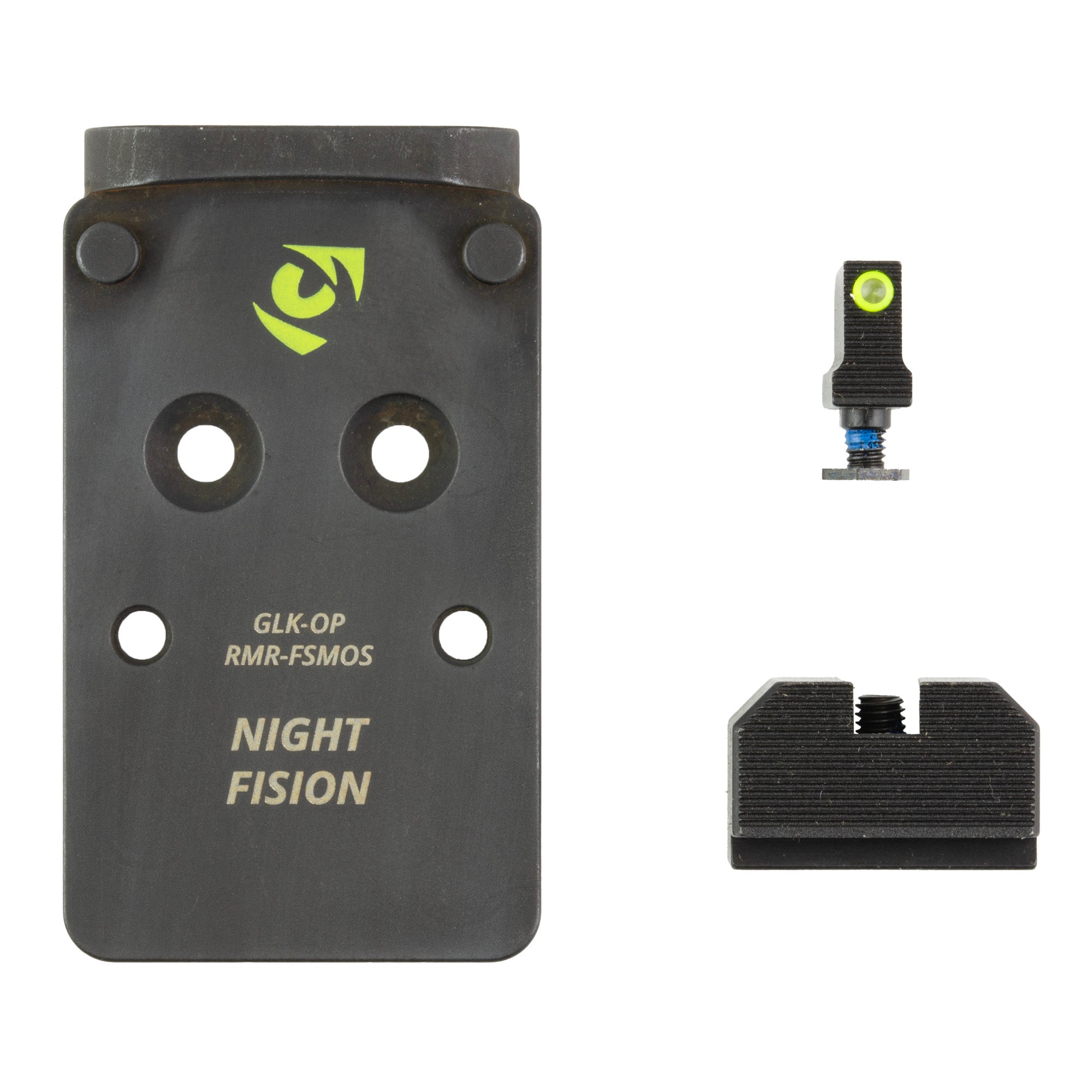 Night Fision NF PLATE+NS RMR/507C Glock MOS Optic Plate and Backup Sight Combo