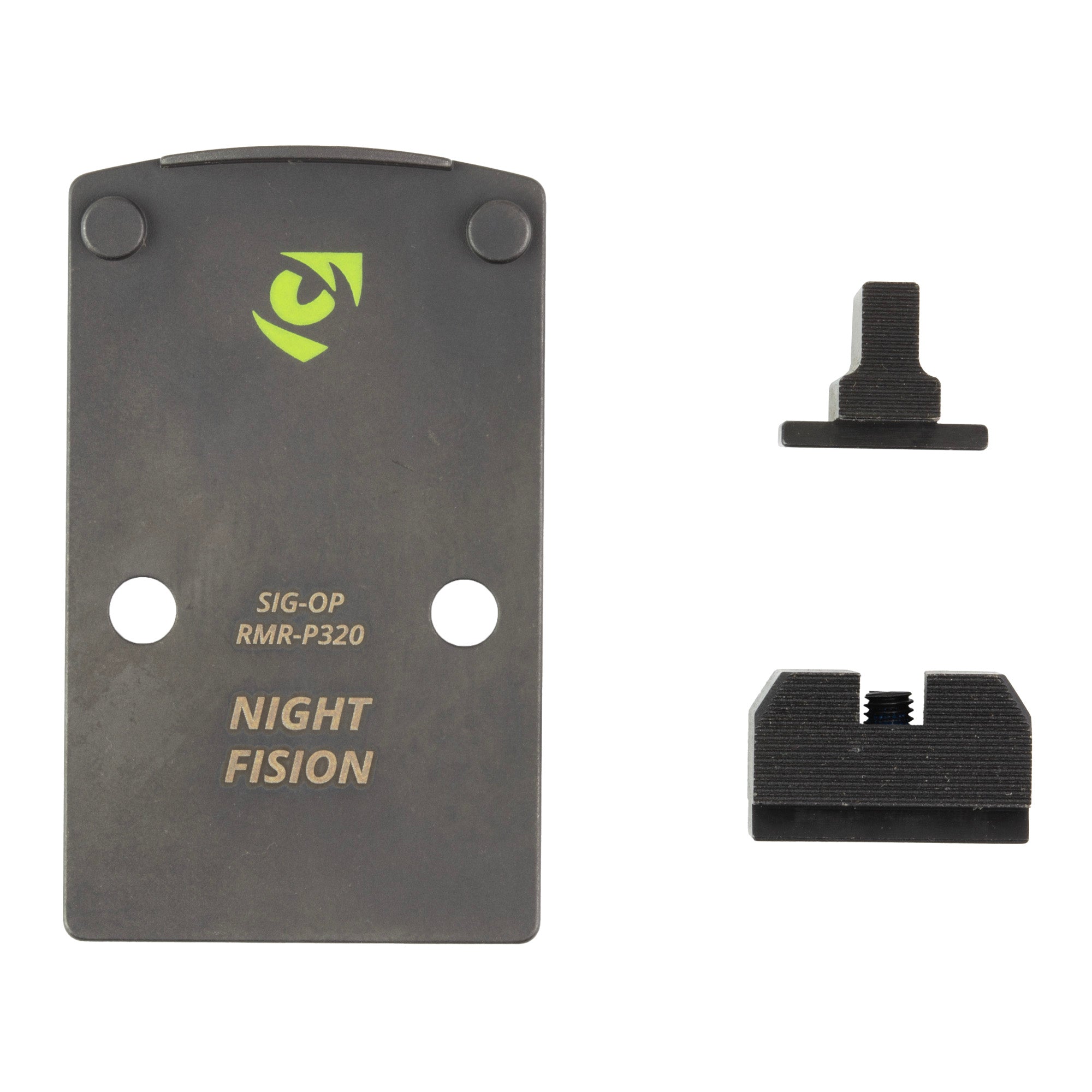 Night Fision SIG P320 Optic Plate and Backup Sight Combo — Precision Mounting Solution